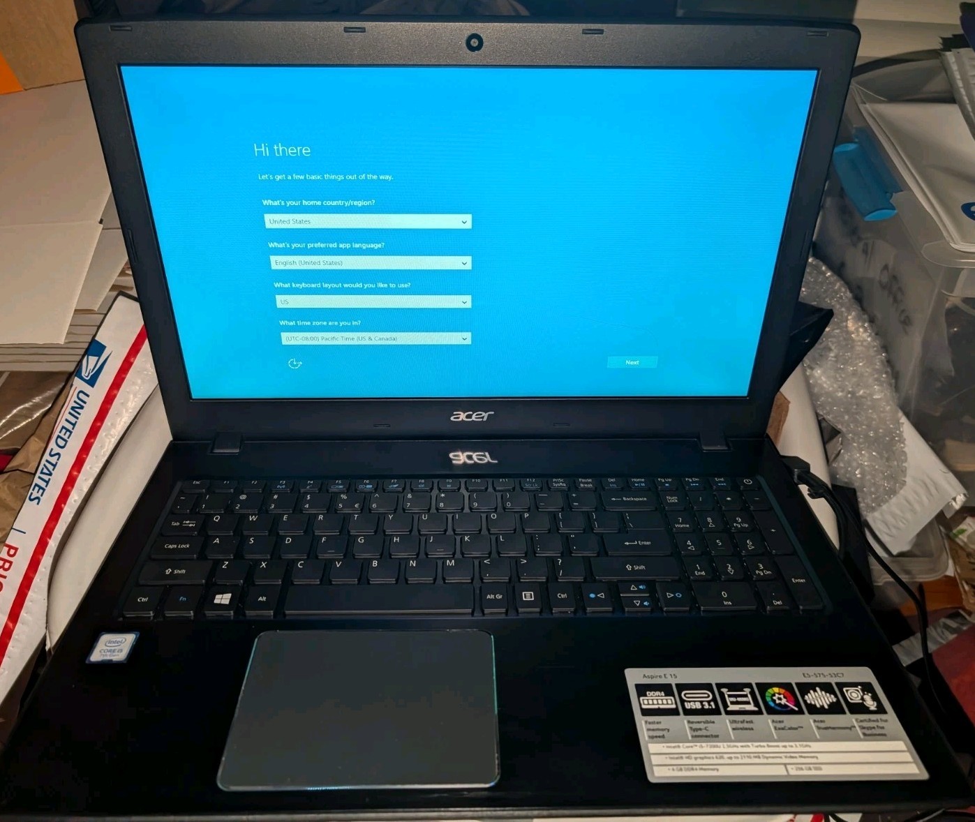 Acer Aspire E 15 E5-575-53C7 15.6″ Laptop – 256GB, Intel i5 7th Gen 4GB RAM READ