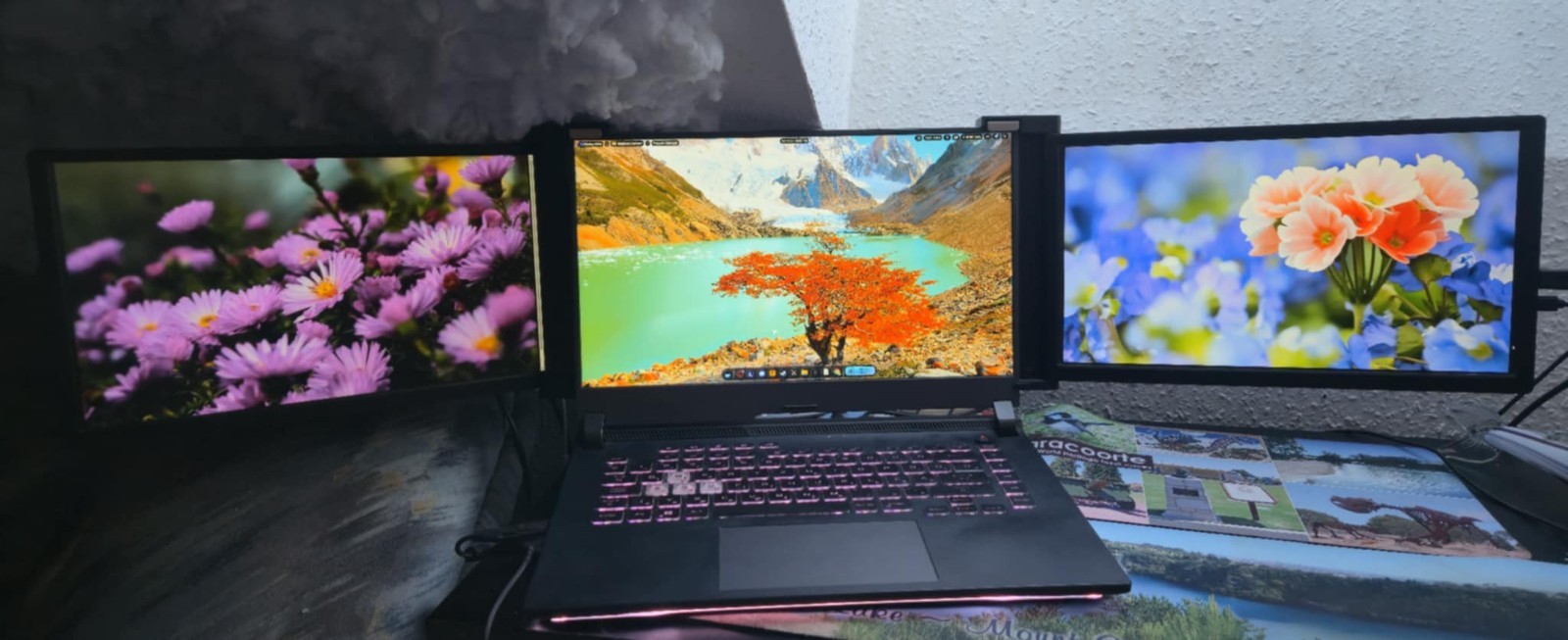 Asus Rog G513IC laptop + tripla monitor