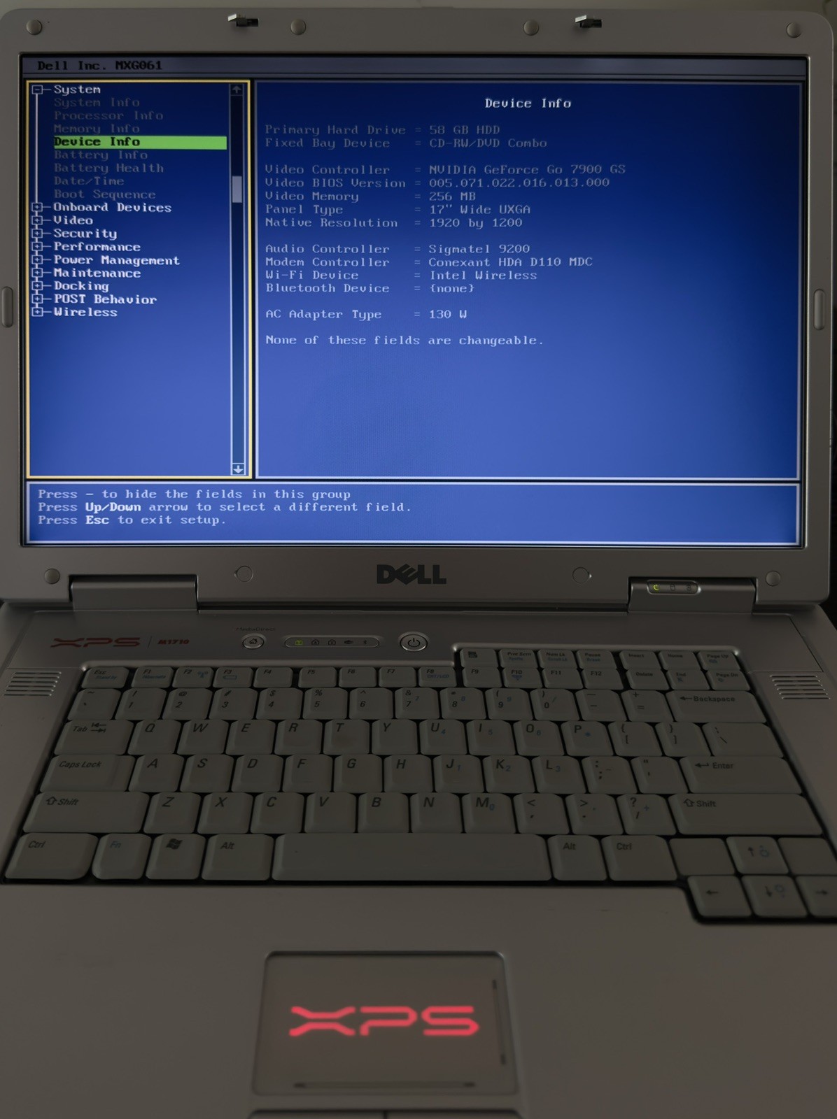 Dell XPS M1710 Retro Gaming Laptop Windows XP, GTX NVIDIA, 7900GS, Intel T2600