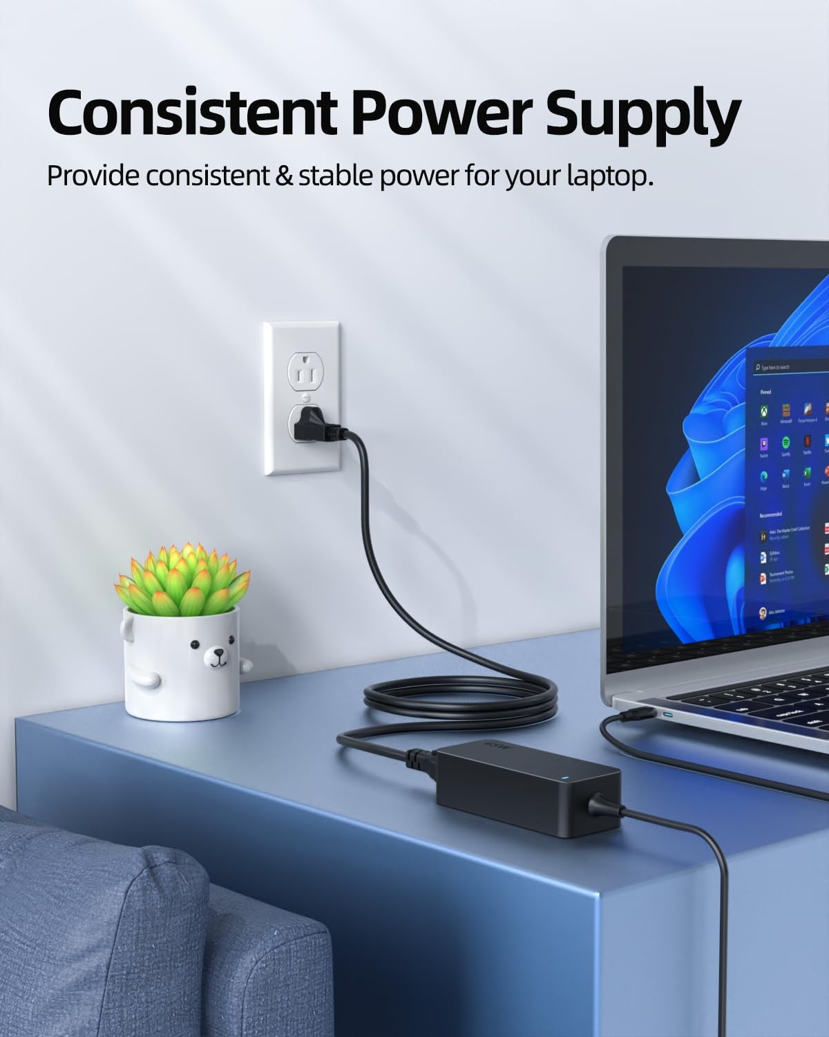 LG Gram 14-17 Inch USB-C Laptop Charger 65W 45W UL Listed Power Adapter