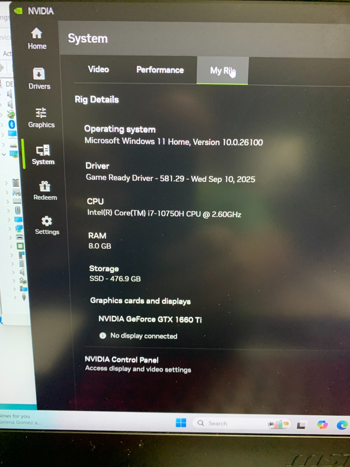 MSI GF65 Thin 9SD-837 Gaming Laptop i7-9750H 8GB 512GB SSD GTX 1660Ti