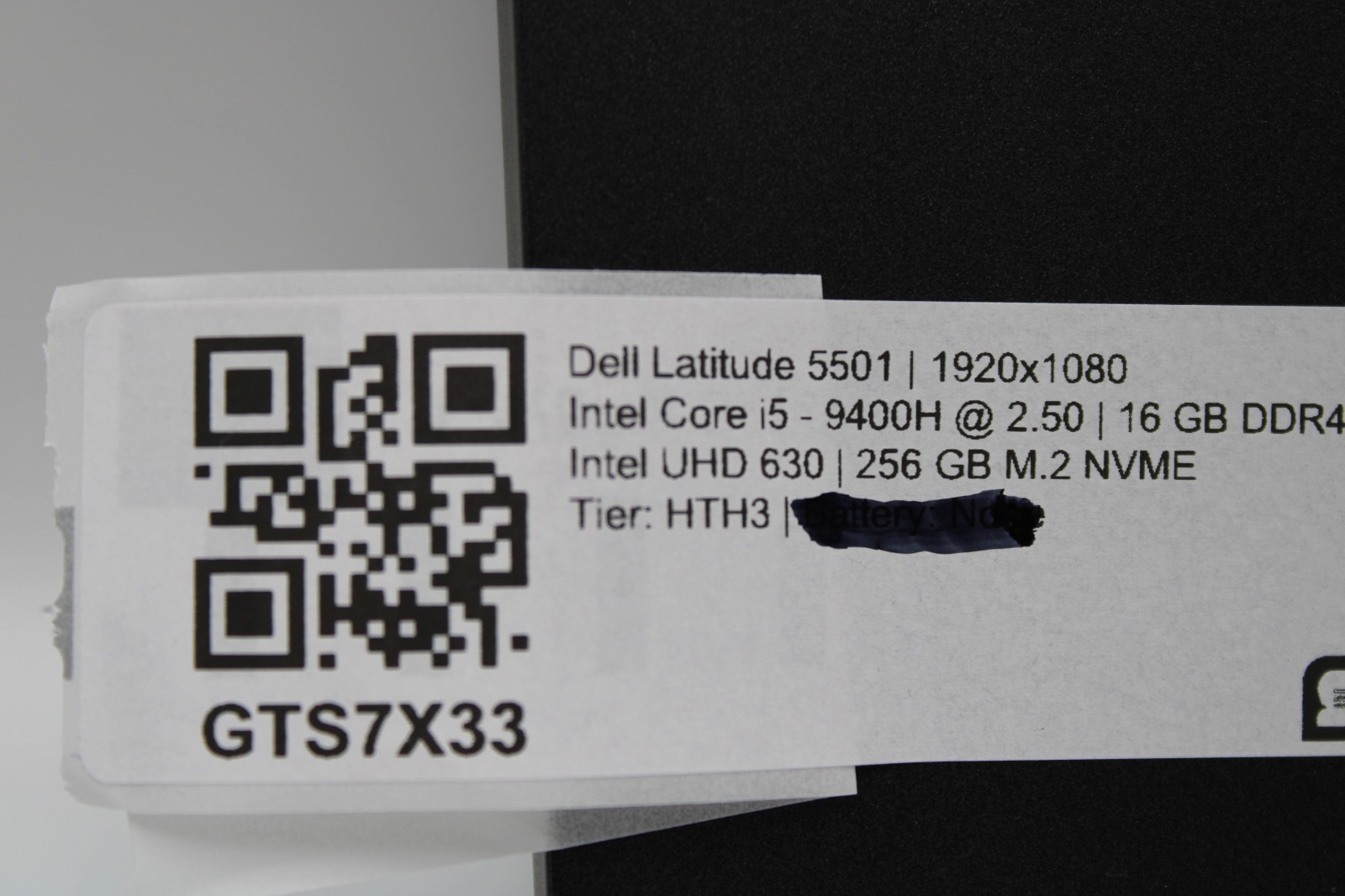 Dell Latitude 5501 i5-9400H @ 2.5 GHz 16GB RAM 256GB SSD No OS