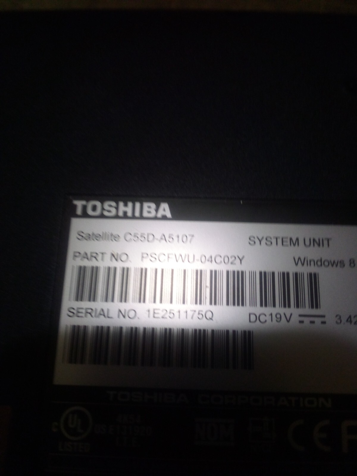 Toshiba Satellite C655D-S5202 Laptop AMD C-50 2GB Ram No HDD/OS/Battery