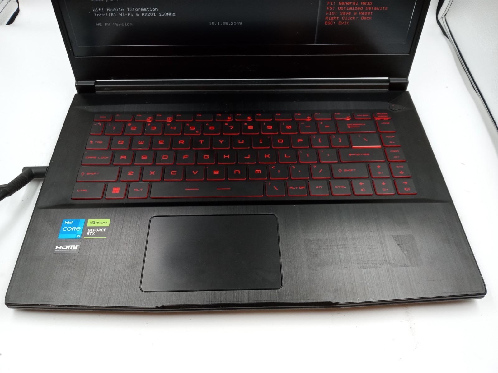 MSI Thin GF63 12UCX 15.6″ Intel i5-12450H Nvidia RTX 2050 – FOR PARTS – READ!