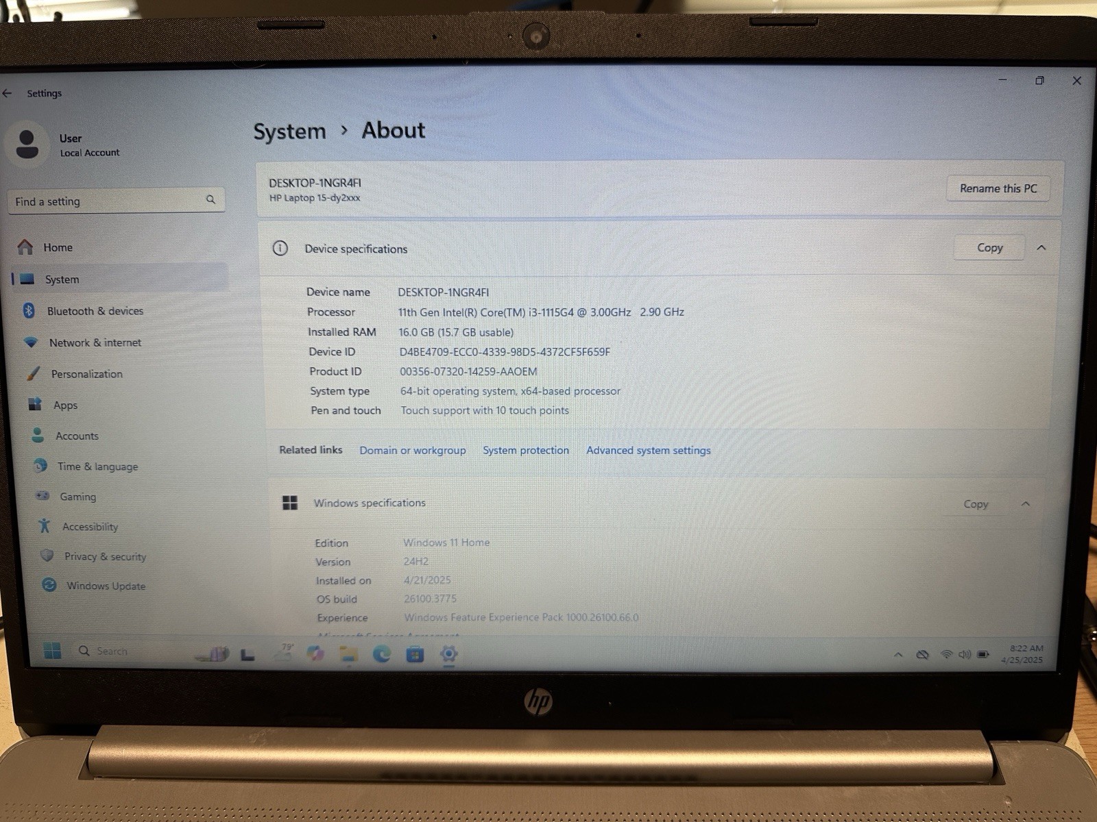 HP 15-dy2702dx 512 GB SSD 16GB RAM Core i3-1115G4 Laptop. fresh screen!