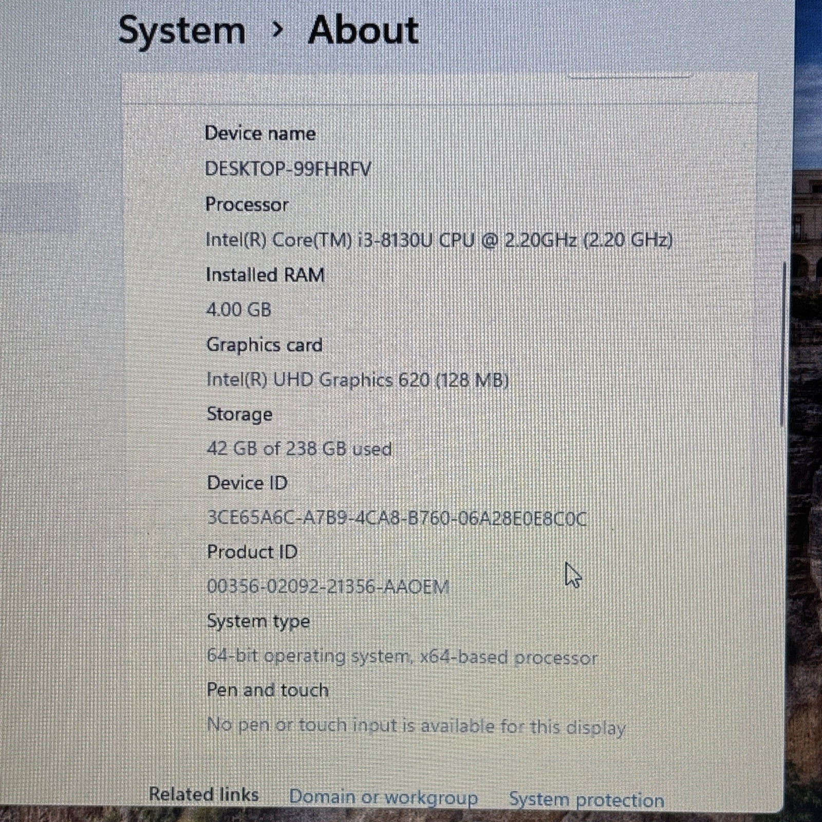Lenovo Ideapad 330S-15IKB i3-8130U 4GB RAM 256GB SSD Laptop Win 11 Home