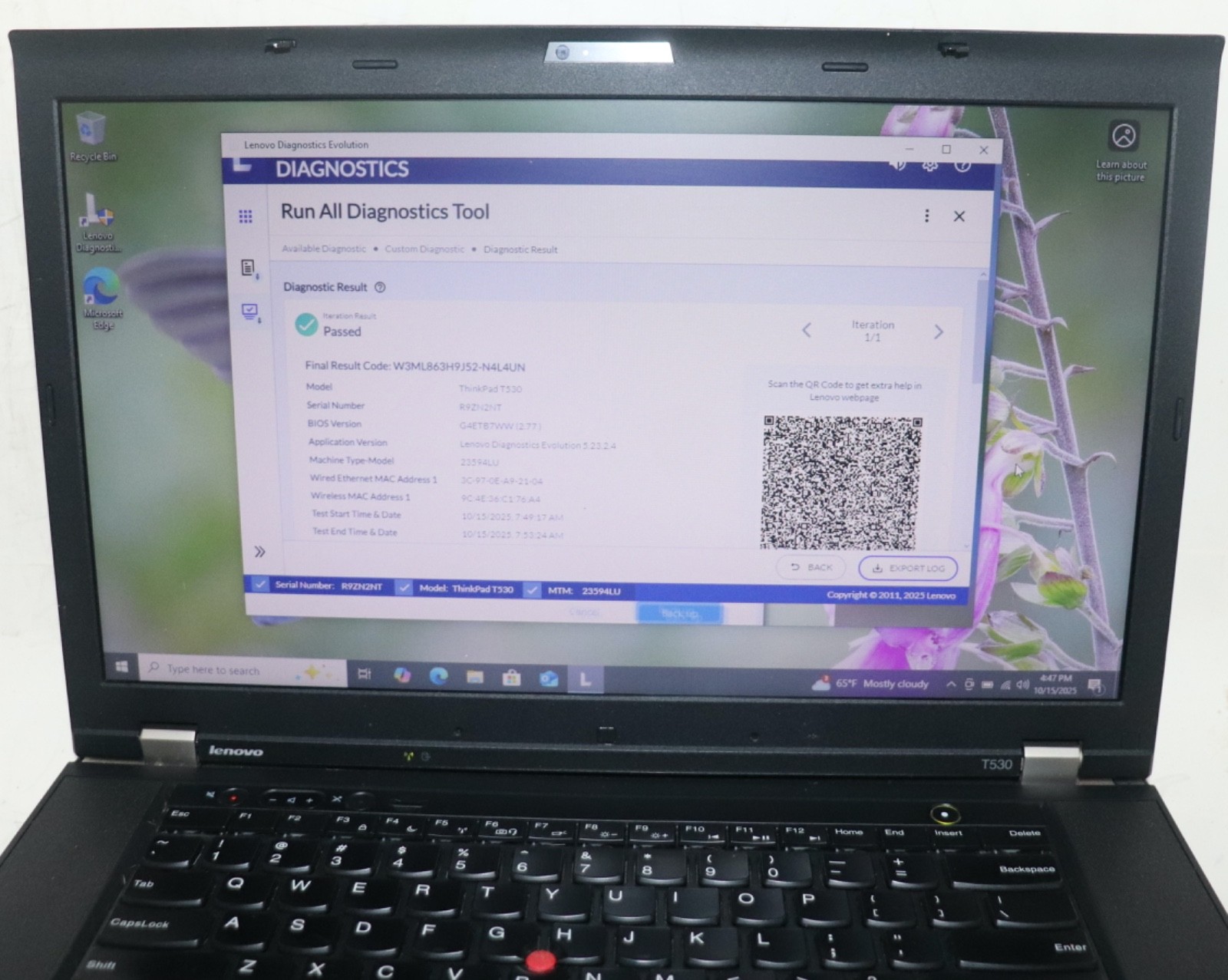 Lenovo ThinkPad T530|Core i7@2.90 GHz|16GB RAM|256GB SSD|WIN 10 PROF|Webcam