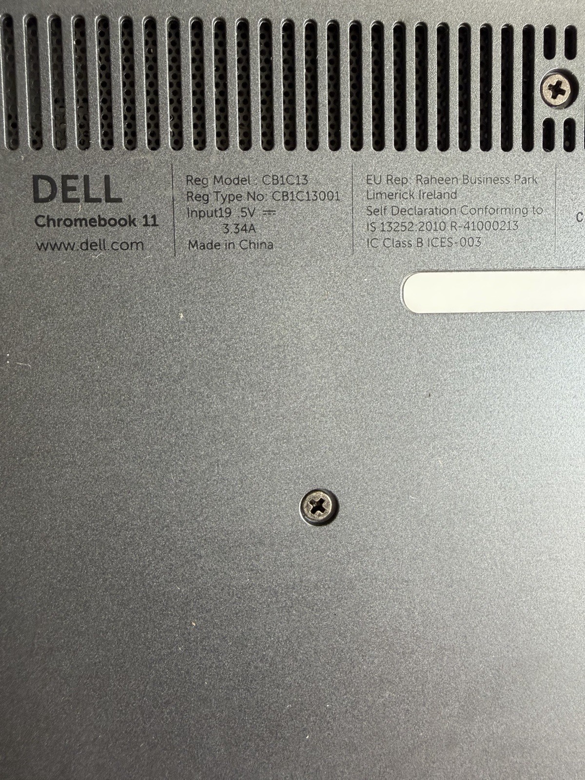 Dell Chromebook 11 CB1C13 Laptop 11.6” -No Charger AS-IS