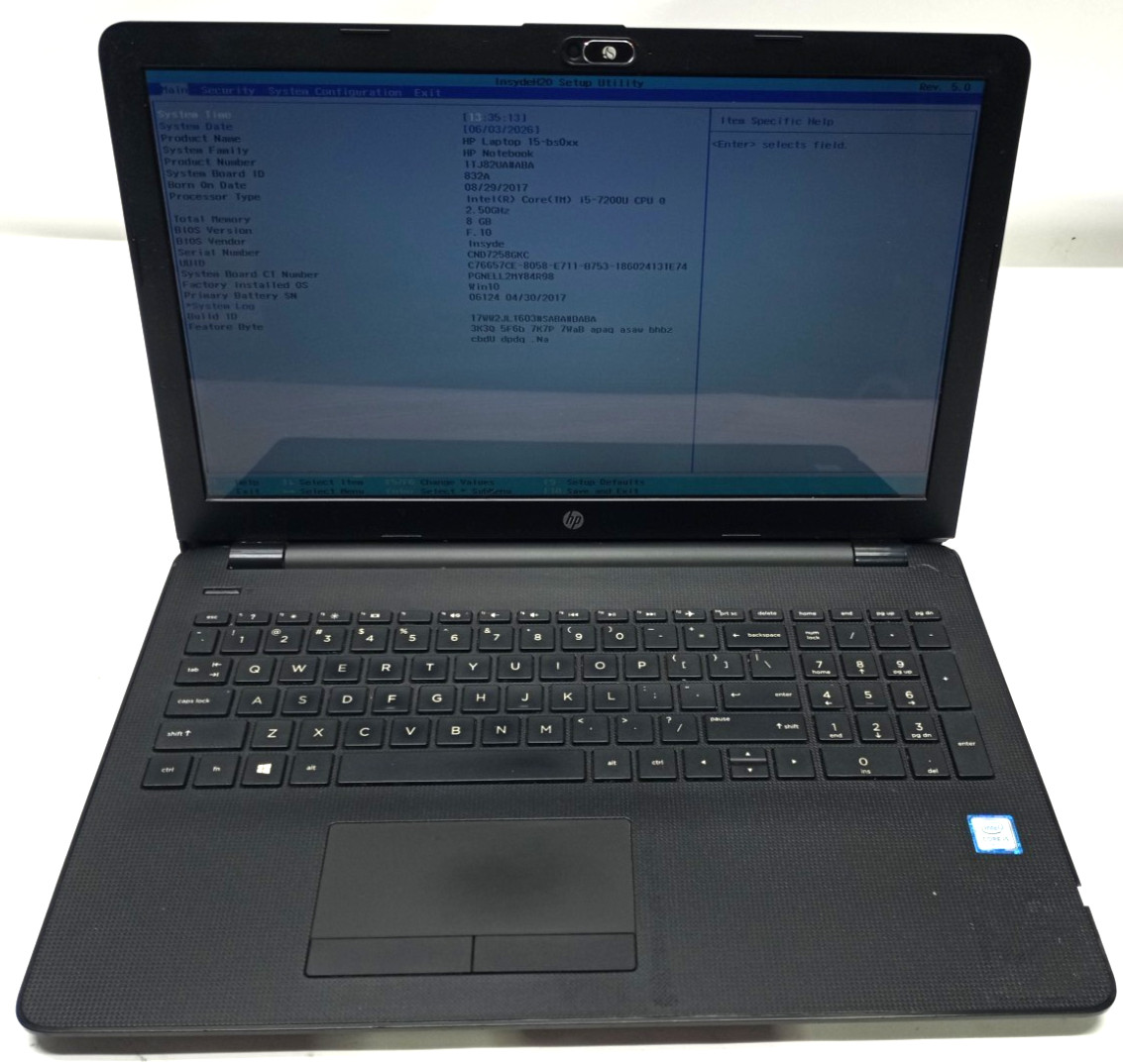 HP Laptop 15-bs0xx 15.6″ i5-7200u@2.50GHz 8GB RAM Wi-Fi/BT No HDD No OS MC411*!