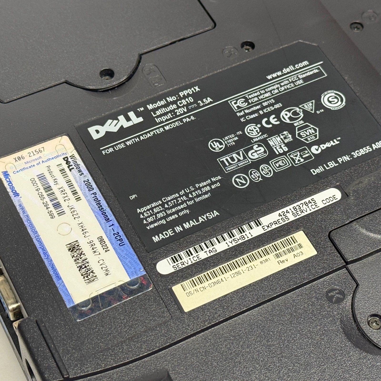 Dell Latitude C810 PP01X Laptop – NO HARD DRIVE / SOLD AS-IS FOR PARTS OR REPAIR