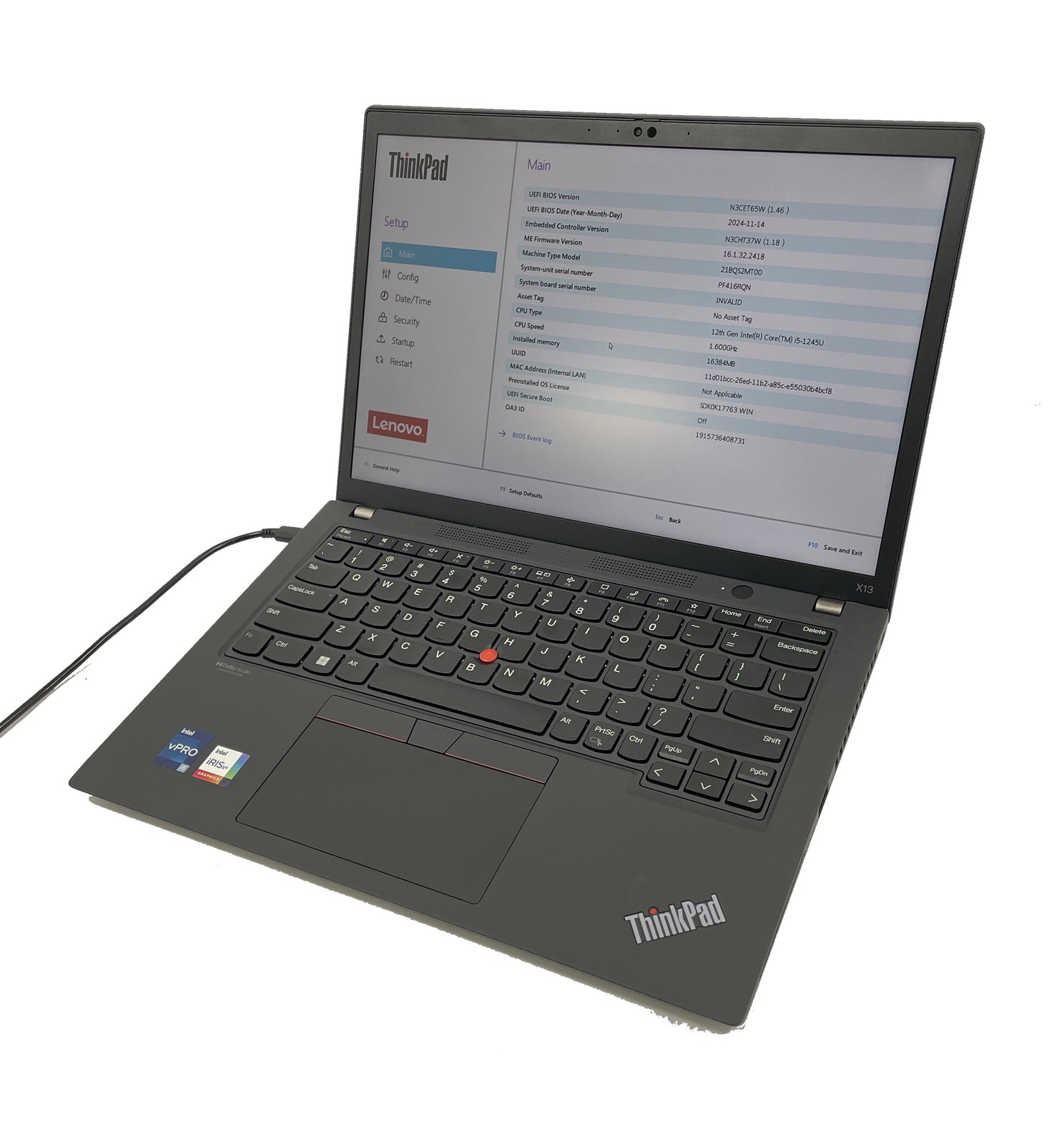 Lenovo ThinkPad X13 Gen 3 Laptop i5-1245U 1.6GHz 256GB SSD 16GB RAM NO OS
