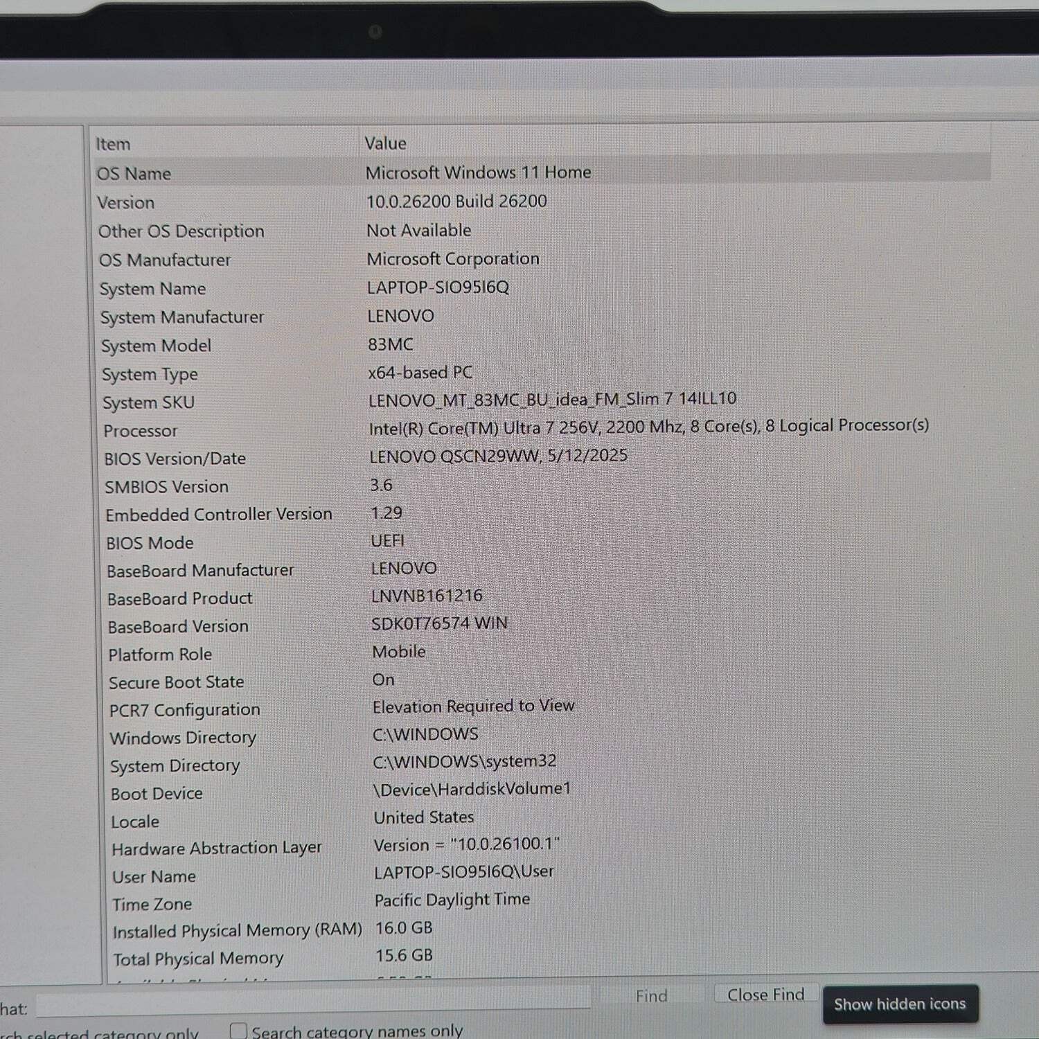 Lenovo Slim 7 14ILL10 14″ Ultra 7 256V 2.2GHz 16GB RAM 1TB SSD
