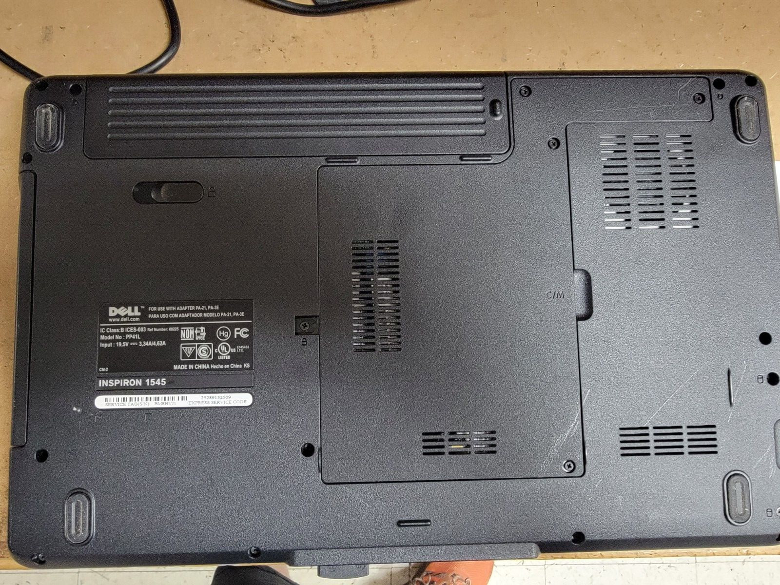 DELL INSPIRON 1545 LAPTOP DUAL CORE 2GHZ 2GB RAM 160GB HDD – HARD DRIVE WIPED