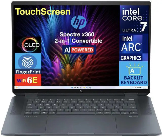 HP Spectre x360 AI 2-in-1 16.0 in Touch OLED 2.8K Display Intel Ultra 7 155H