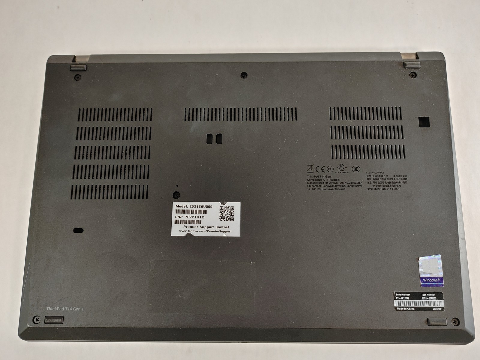 Lenovo ThinkPad T14 Gen 1 Core i7-10610U 1.80 GHz 16 GB DDR4 256 GB NVMe Windows