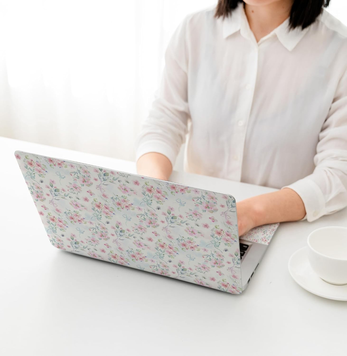 11.6 13 13.3 14 15 15.6 inches Netbook Laptop Skin Sticker Decal Pink Flowers