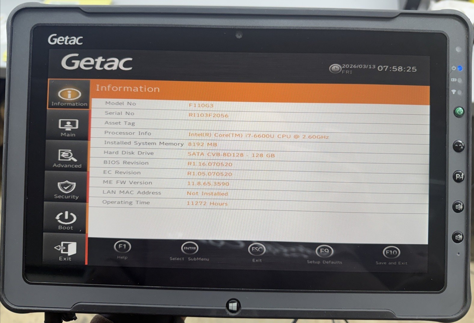 Lot of 5 Getac F110 G3 Rugged Tablet | Core i7-6600 | 8GB RAM | 128GB SSD |NO OS