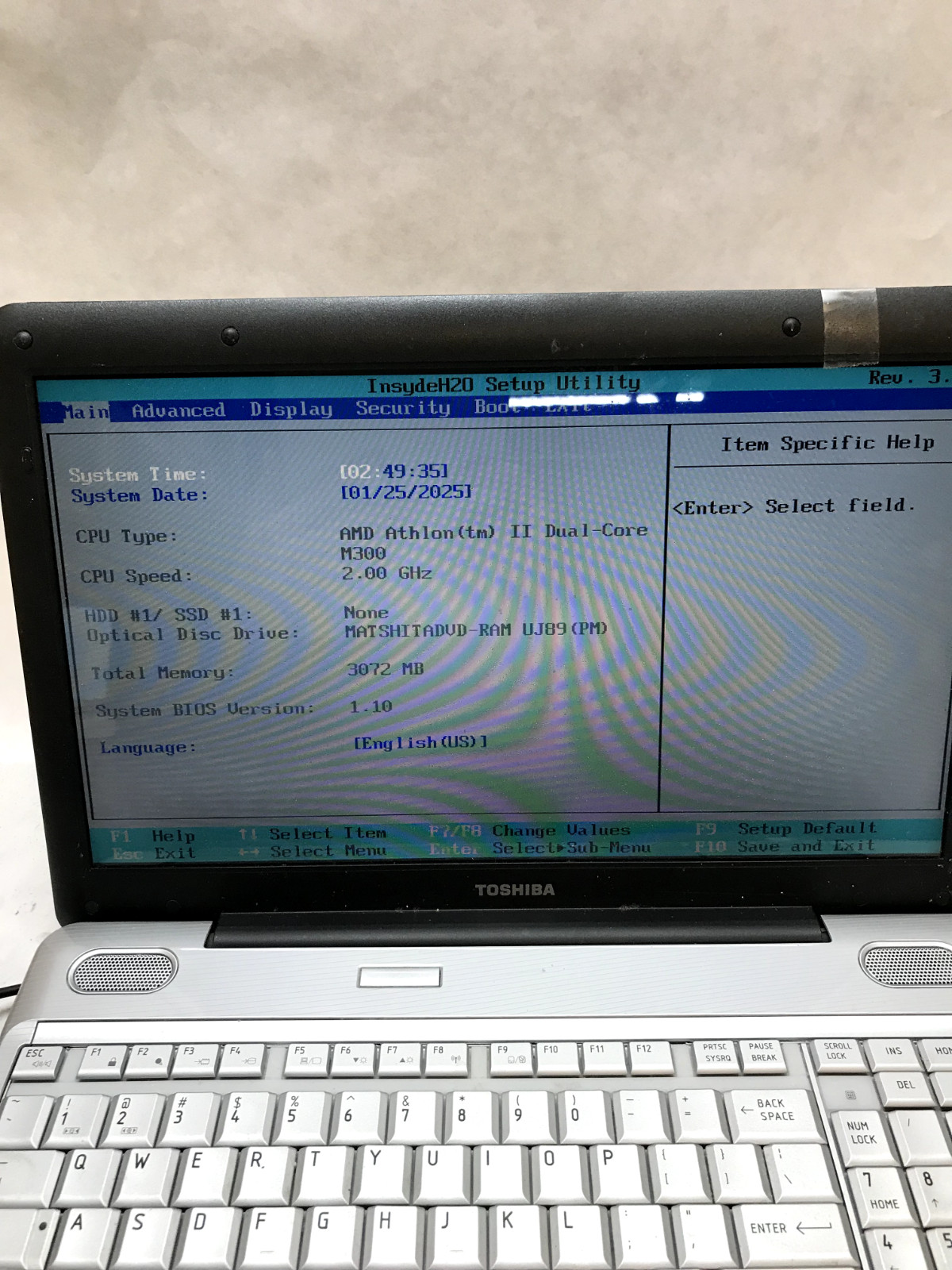 Toshiba Satellite L505D-S5983 15″ Laptop Athlon II M300 2.0GHz 3GB RAM NO HDD DW