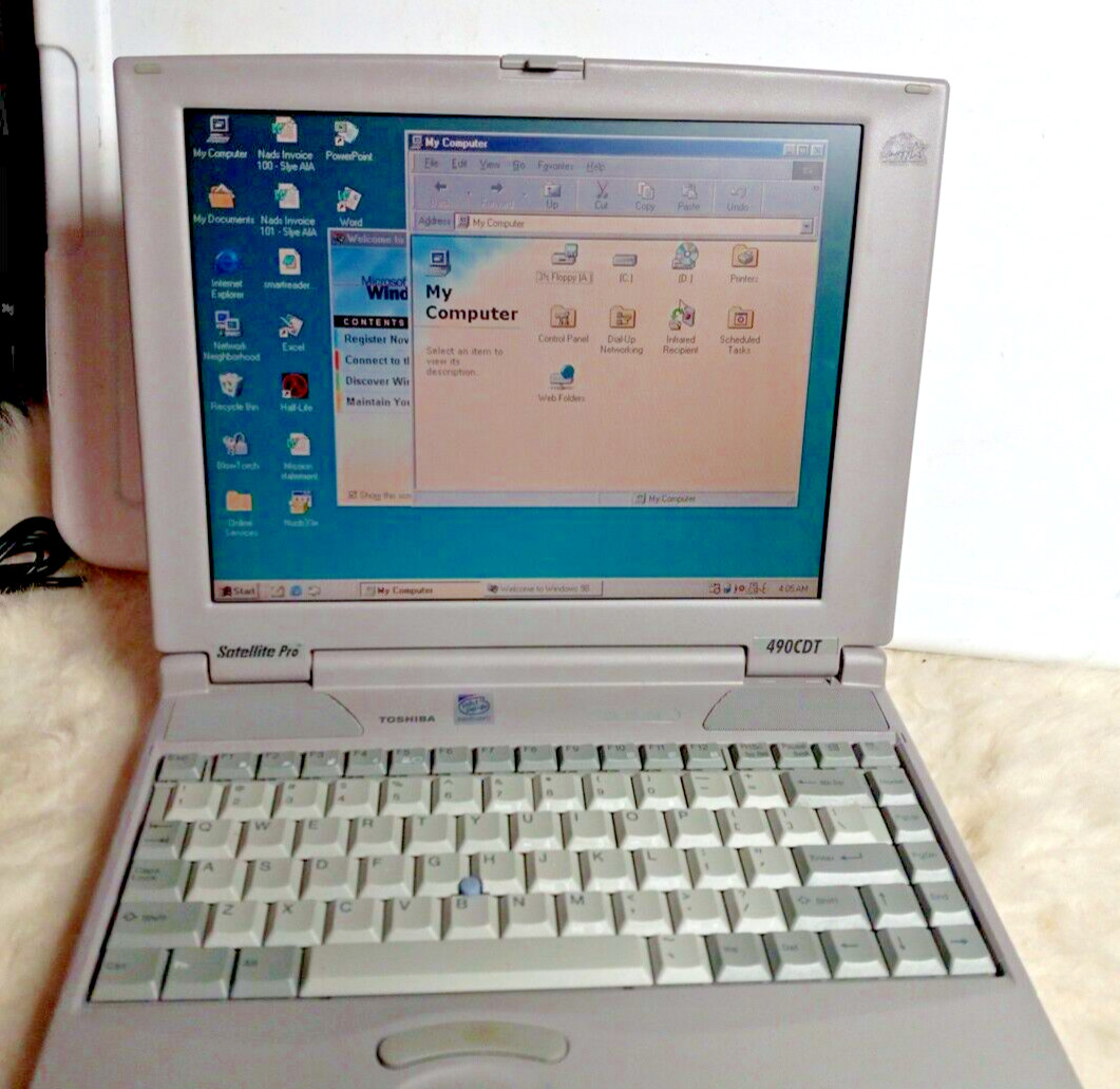 Toshiba Satellite Pro 490CDT Pentium II 4GB windows98+ Battery & Power Adapter