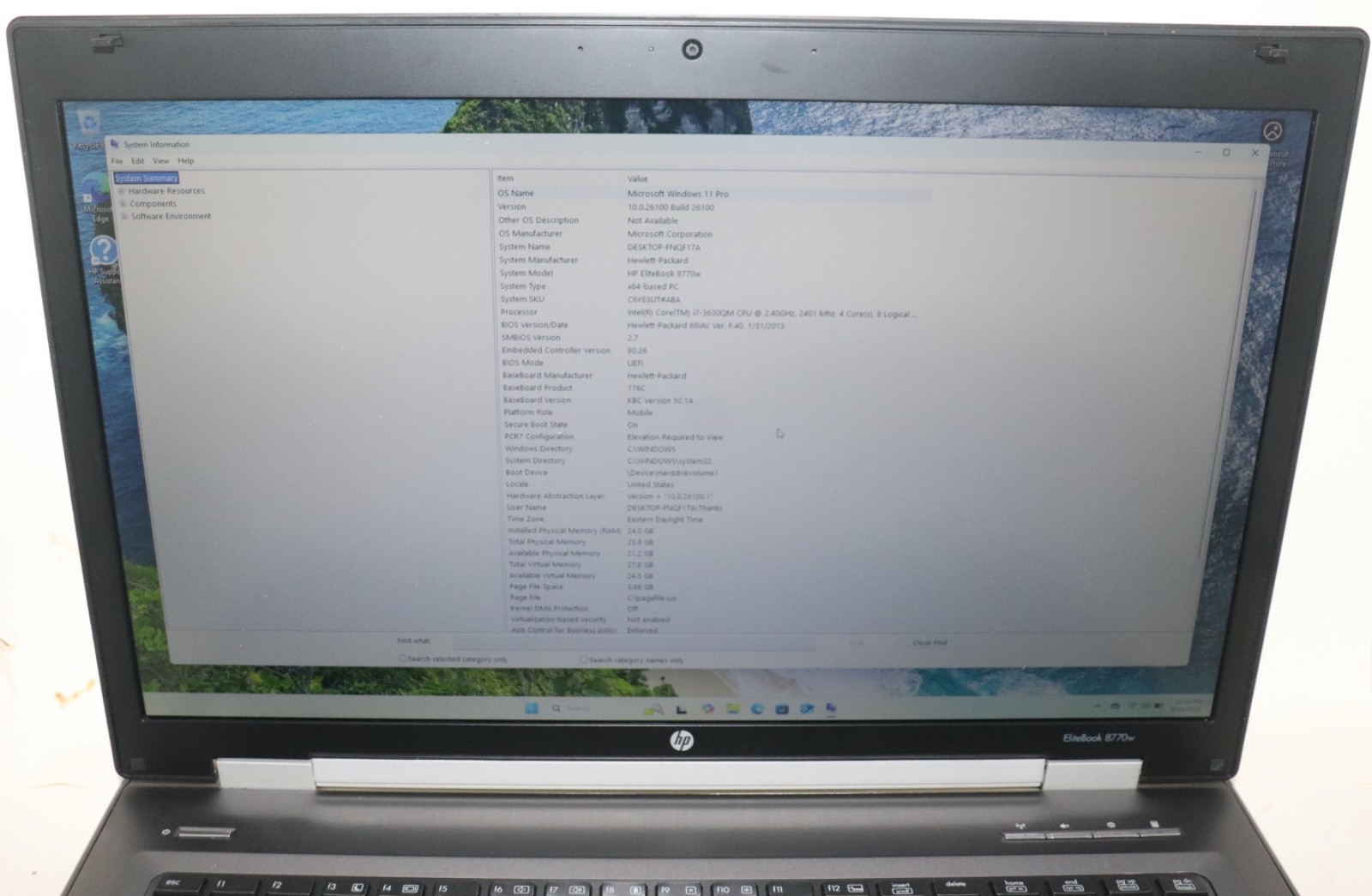 HP EliteBook 8770w|Intel Core i7@2.40 GHz|24GB RAM|512GB SSD|Win11Pro|Bluetooth