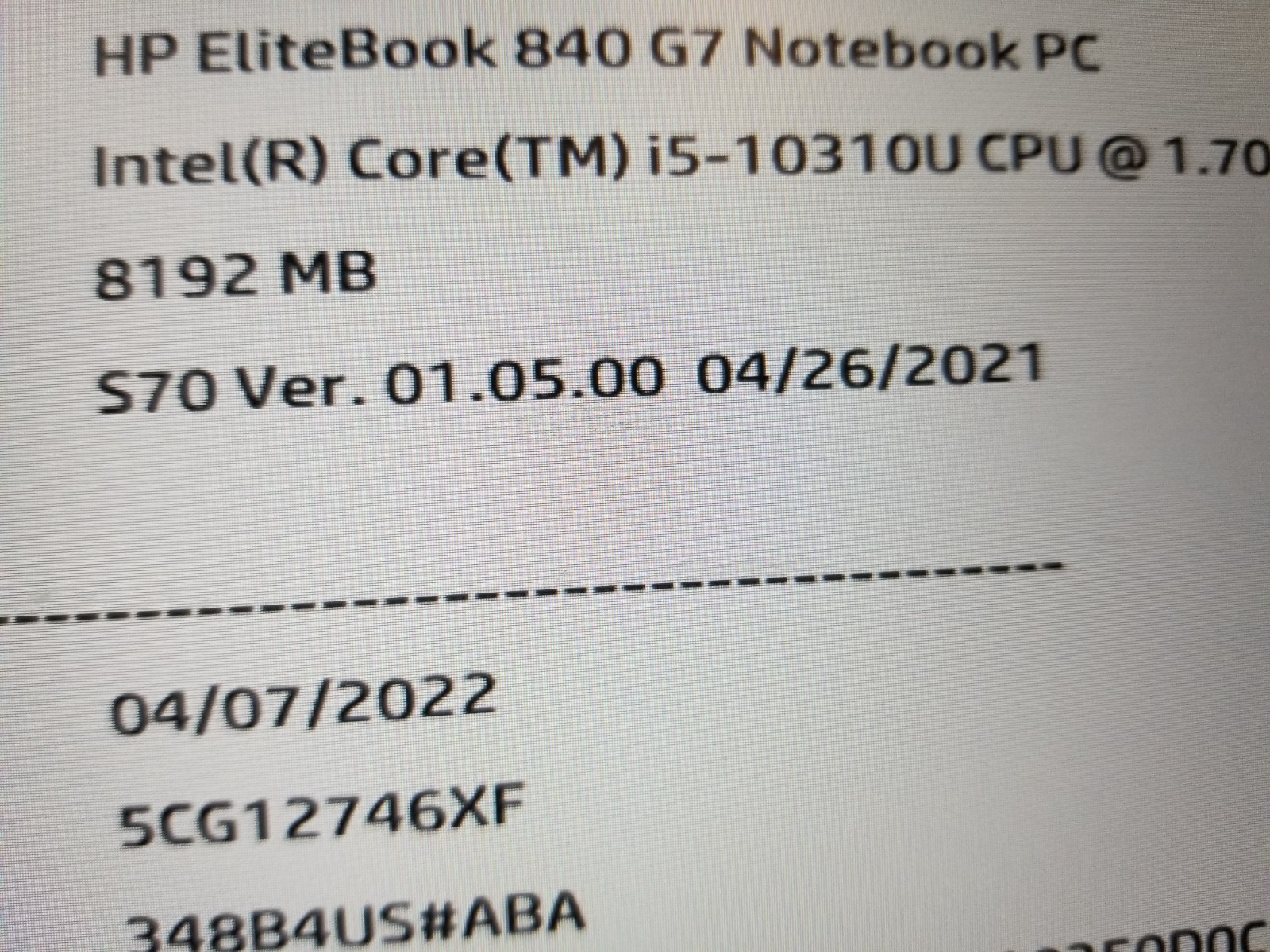Lot of 2 HP EliteBook 840 G7 Intel Core i5-10310U 1.70GHz 8GB RAM NO SSD