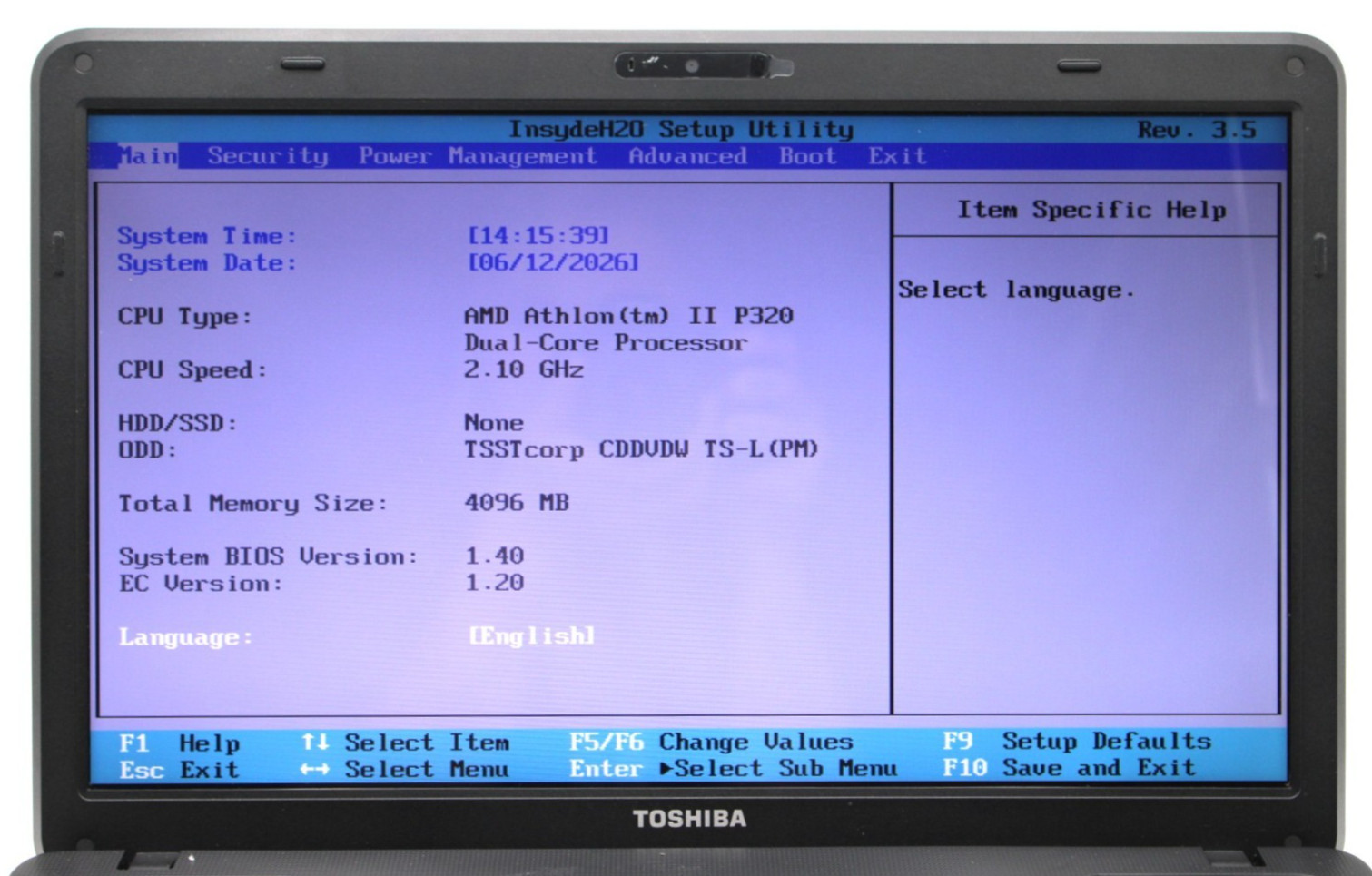 Toshiba Satellite C655 AMD Athlon X2@2.31GHz 4GB DDR3 NO STORAGE/OS*USED/TESTED*