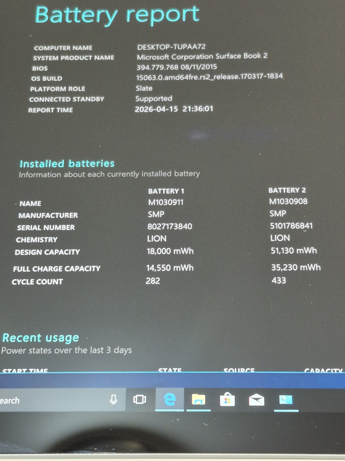 Microsoft Surface Book 2 13.5″ i5-7300U 2.7GHz 8GB RAM 128GB SSD Win 10 Pro