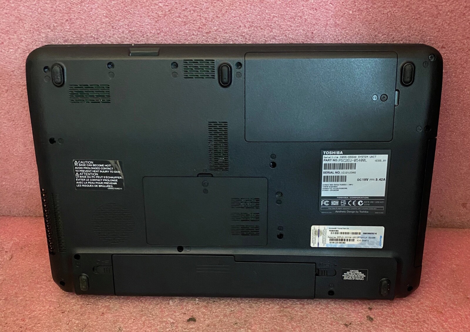 Toshiba Satellite C655 Laptop_Intel Pentium B960 CPU @ 2.20 GHz_4GB RAM_620GB HD