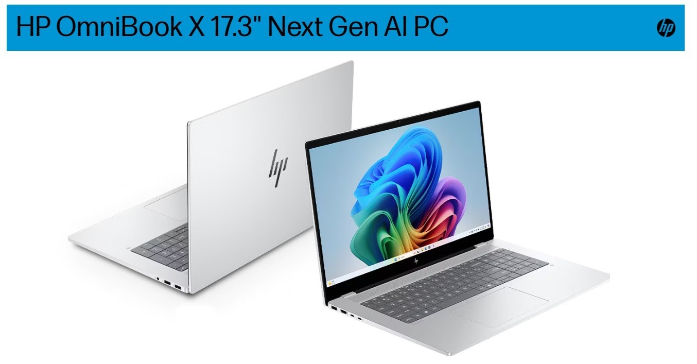 HP OMNIBOOK X 17T-DD000 AI Laptop PC 17.3″ Touch U7 i7 16GB 1TB Backlit Key W11