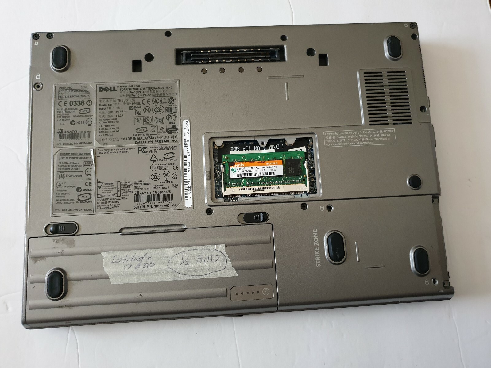 Dell Latitude D620 laptop computer Intel T5500 1.66GHz — FOR PARTS/REPAIR —-