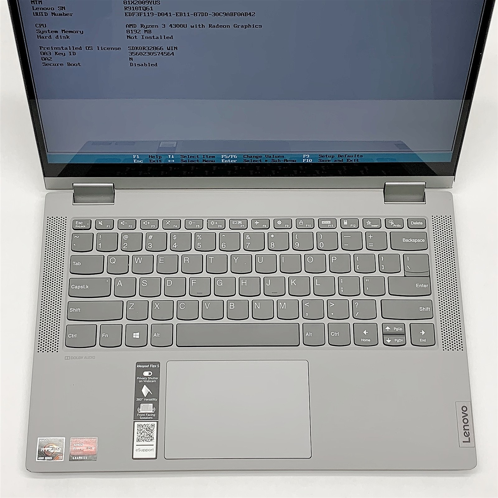 Lenovo IdeaPad 14ARE05 Laptop AMD Ryzen 4300U 2.70GHZ 14″ 8GB NO HDD/AC Adapter