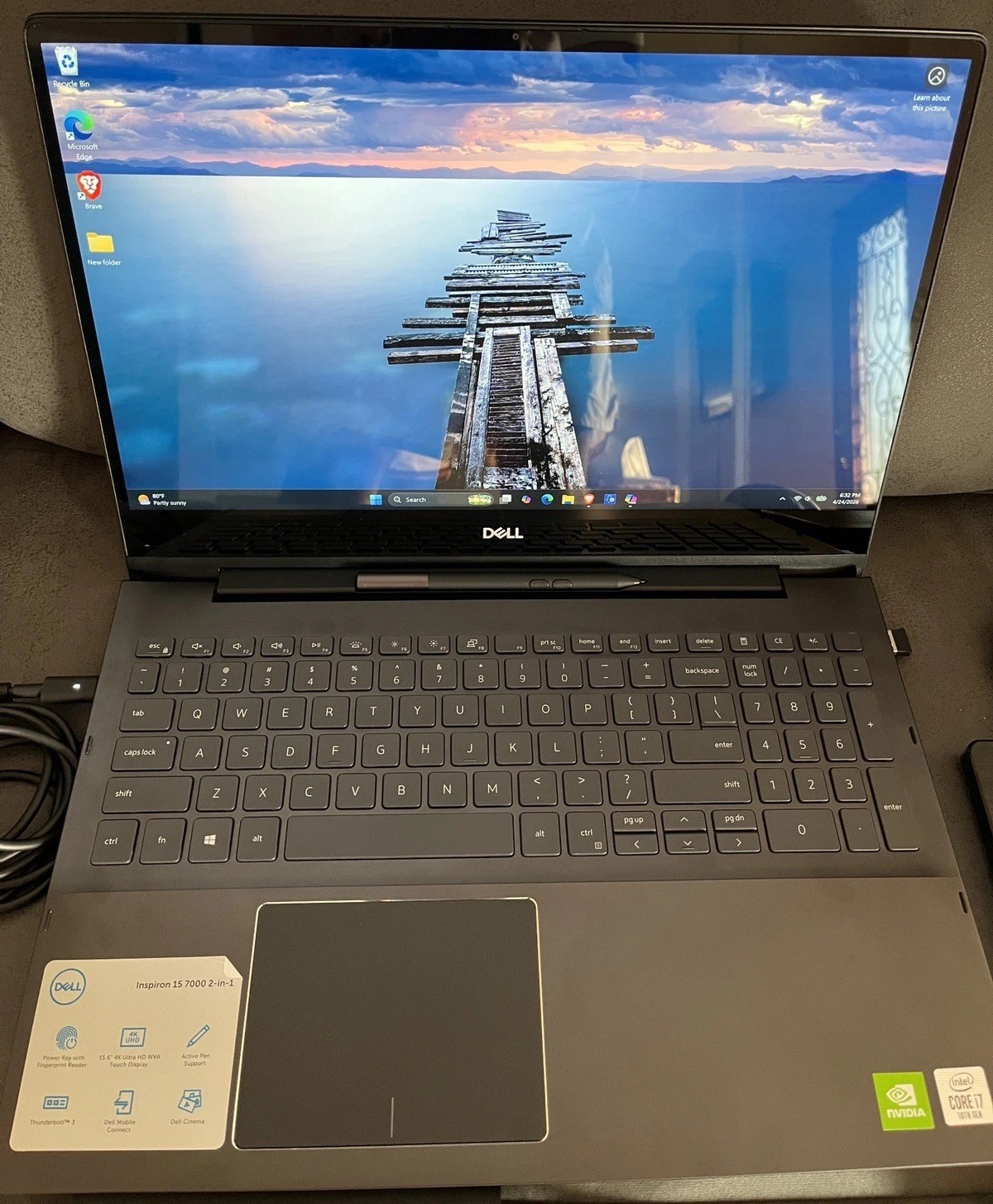 Dell Inspiron 7591 2in1 15.6 inch i7-10510U 4K Display TOUCH STYLUS 32Gb 512Gb