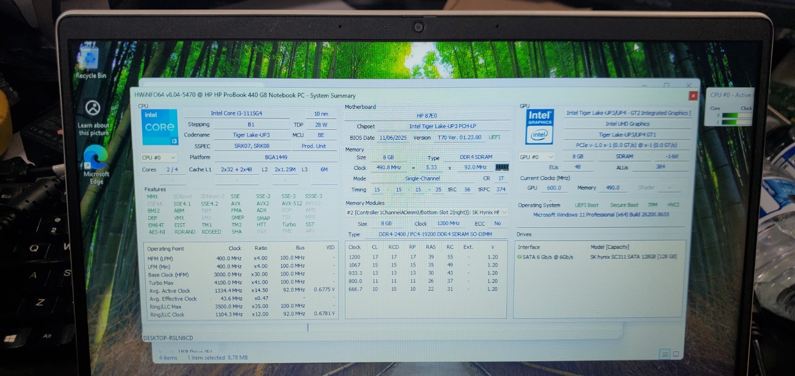 HP ProBook 440 G8 Laptop Intel Core i3-11th Gen 3.0GHz 8GB RAM 128GB SSD W11P