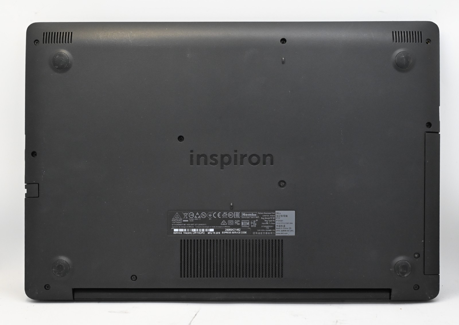 Dell Inspiron 15-5570 i3-8130u 2.2GHz 8GB RAM 240GB SSD Windows 10 Pro
