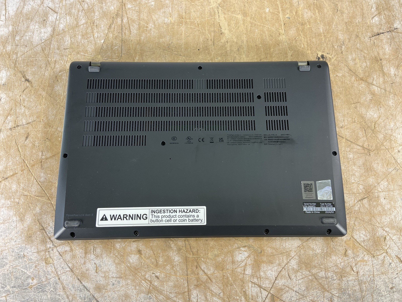 LENOVO THINKPAD L14 GEN 3, 4GB RAM, NO CPU/HDD/OS – (FOR PARTS)