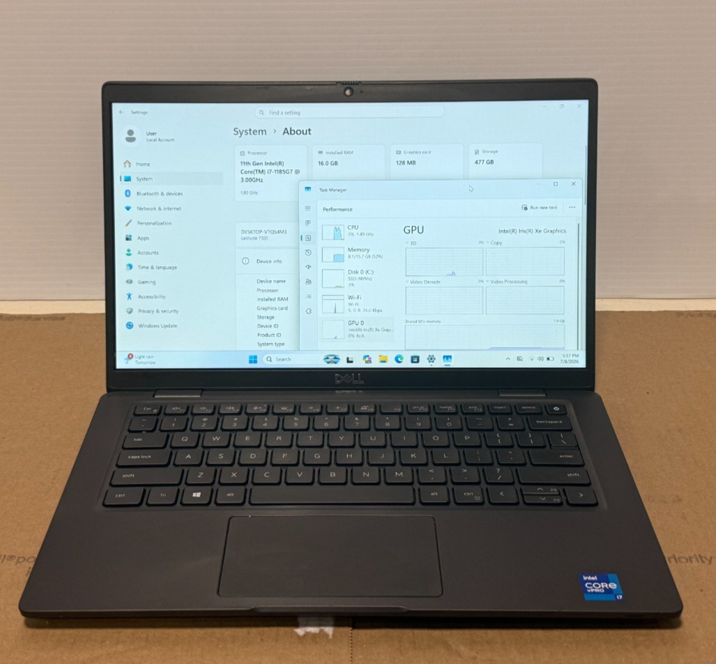 Dell Latitude 7320 i7-1185G7 16GB 3.00GHz 512GB SSD Win 11
