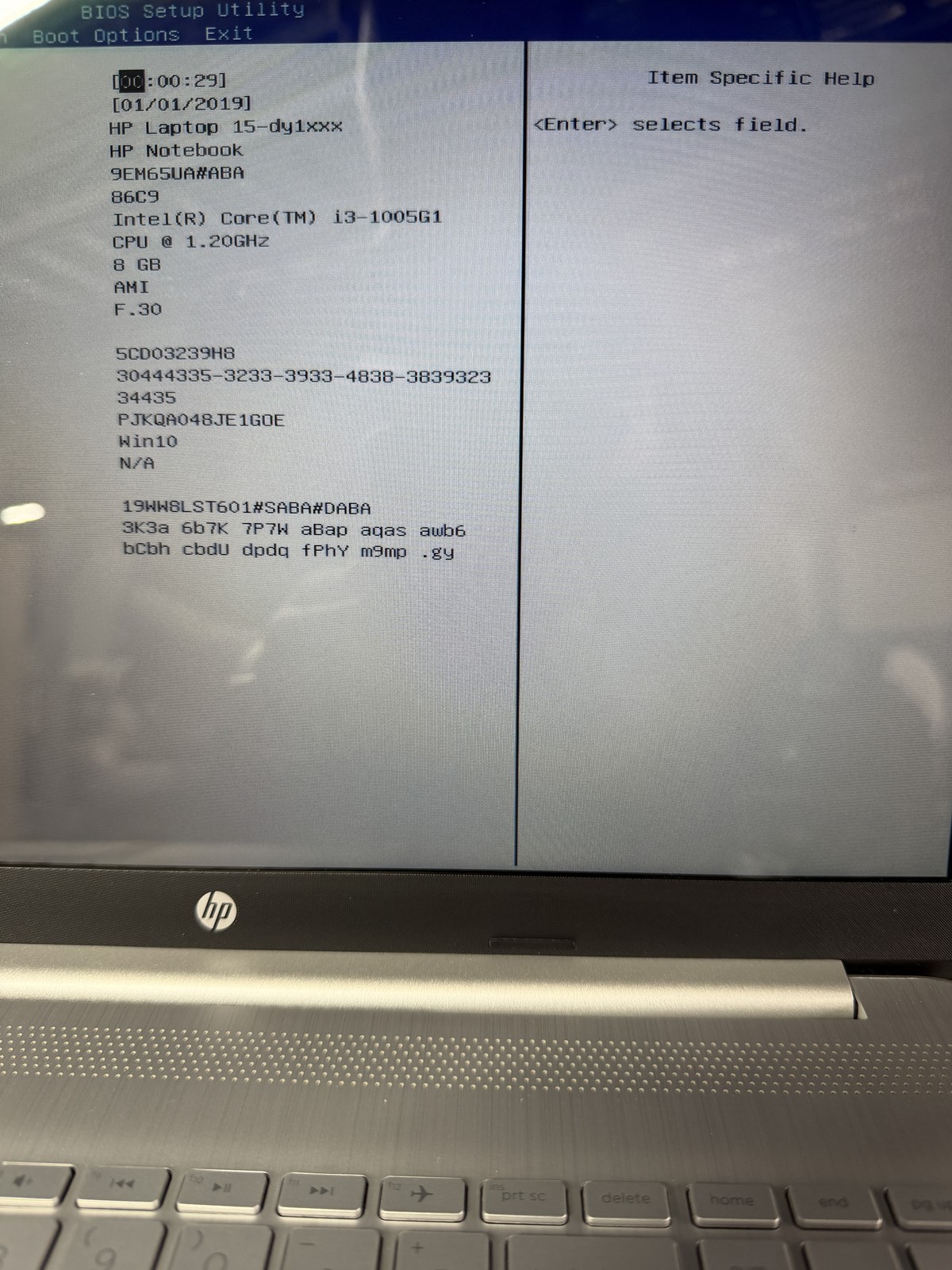 HP Laptop 15-dy1xxx 15.6″ i3-1005G1 8GB 128GB NO OS {READ}
