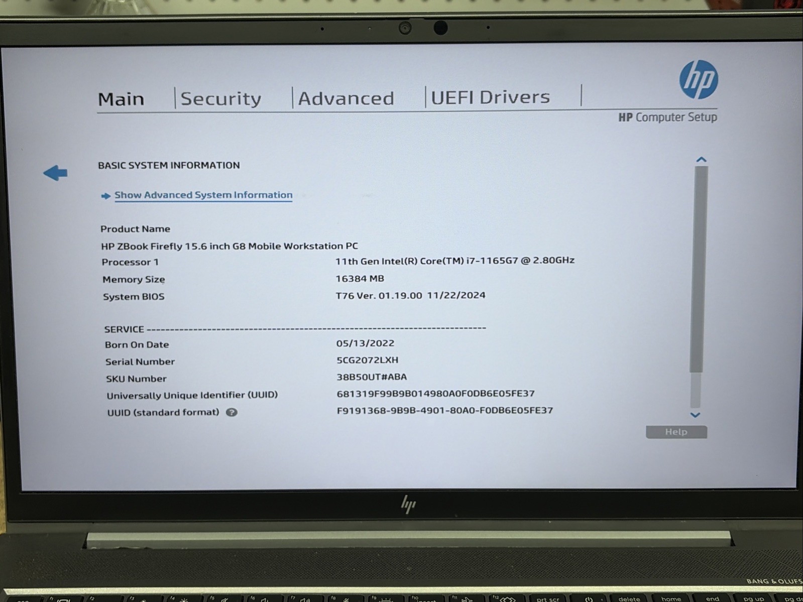 HP ZBook Firefly 15 G8 i7-1165G7 FHD 16GB No SSD/OS