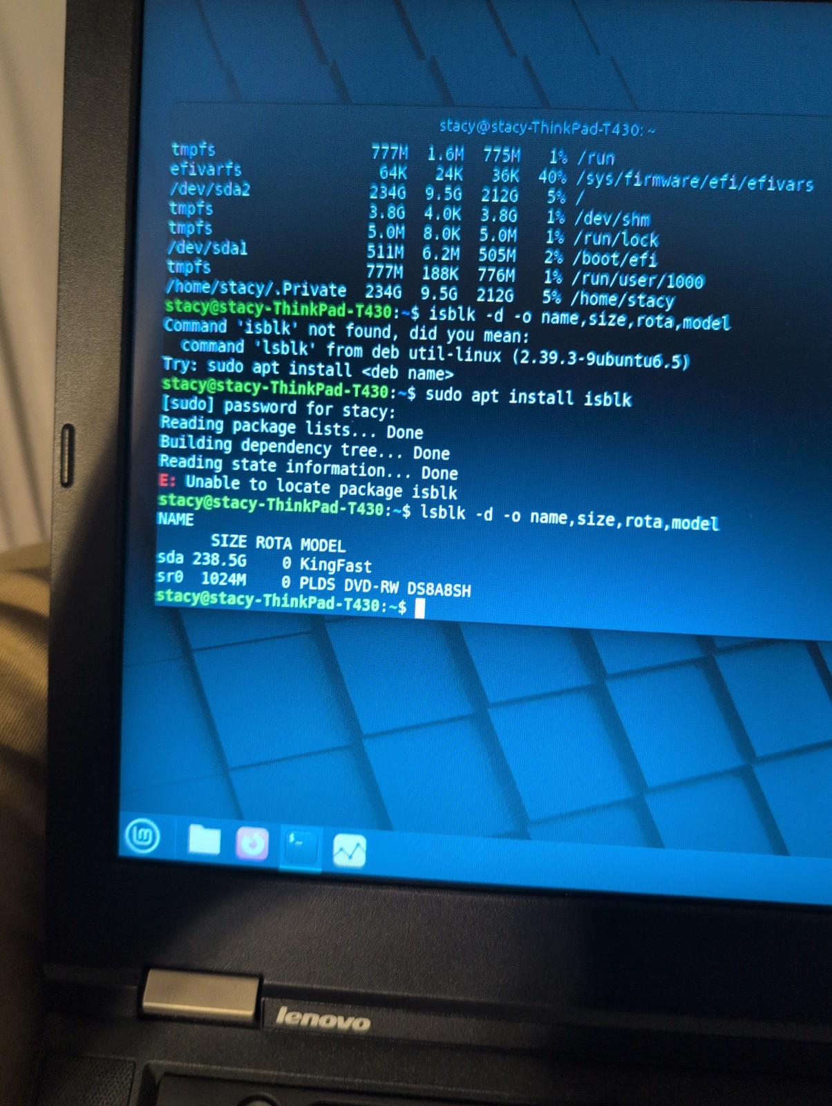 Lenovo ThinkPad T430 14in i5 3rd Gen 2.50GHz 8GB 240GB SSD Linux