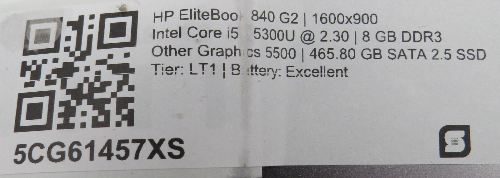 HP Elitebook 840 G2 | i5-5300U @ 2.3 | 8GB DDR3 | 465GB SSD | 14″ | No OS