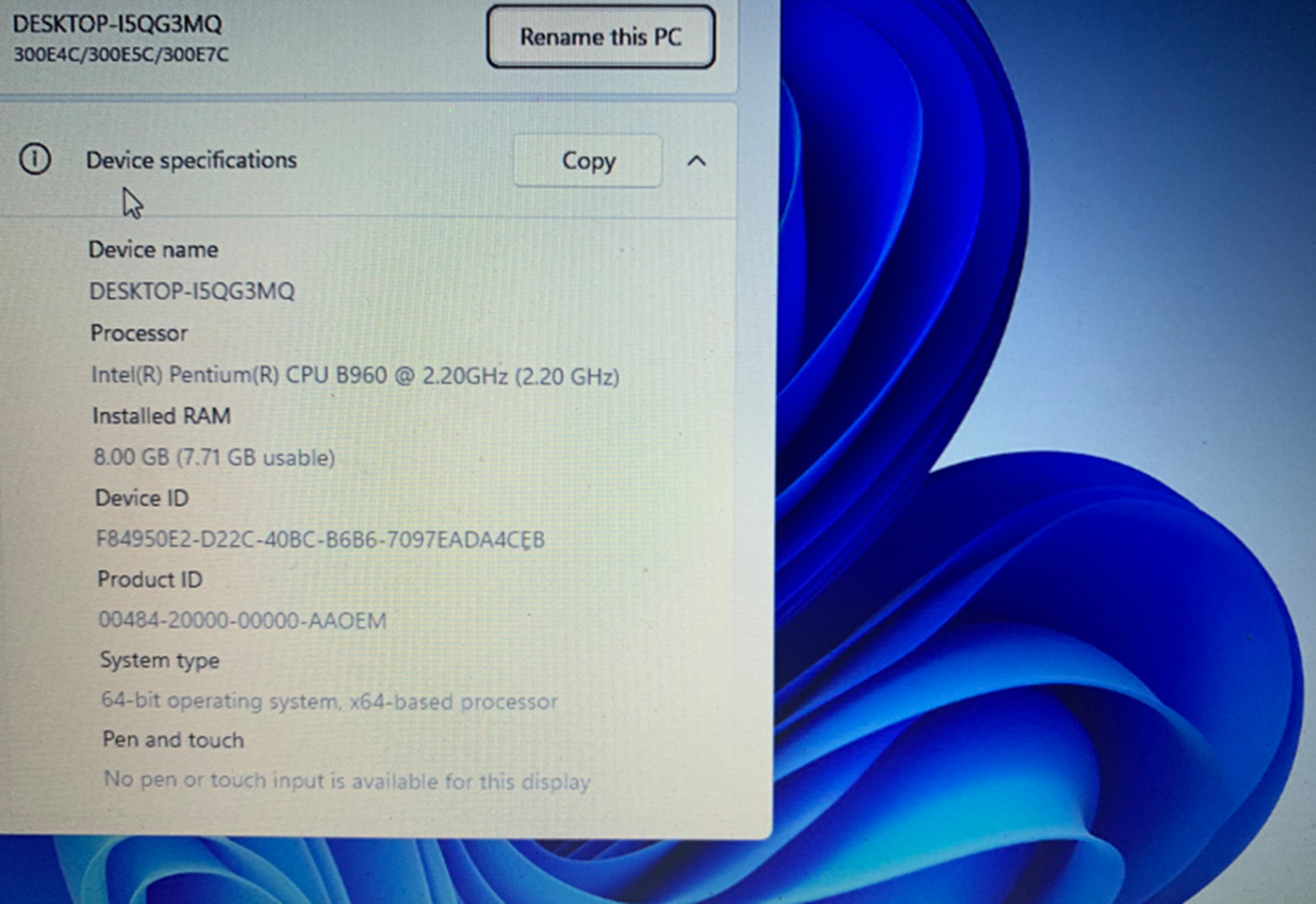 Samsung NP300E5C-A0BUS 15.6″ WIN 11 ACTIVATED Pentium 2.2GHz 8GB RAM 500GB HDD