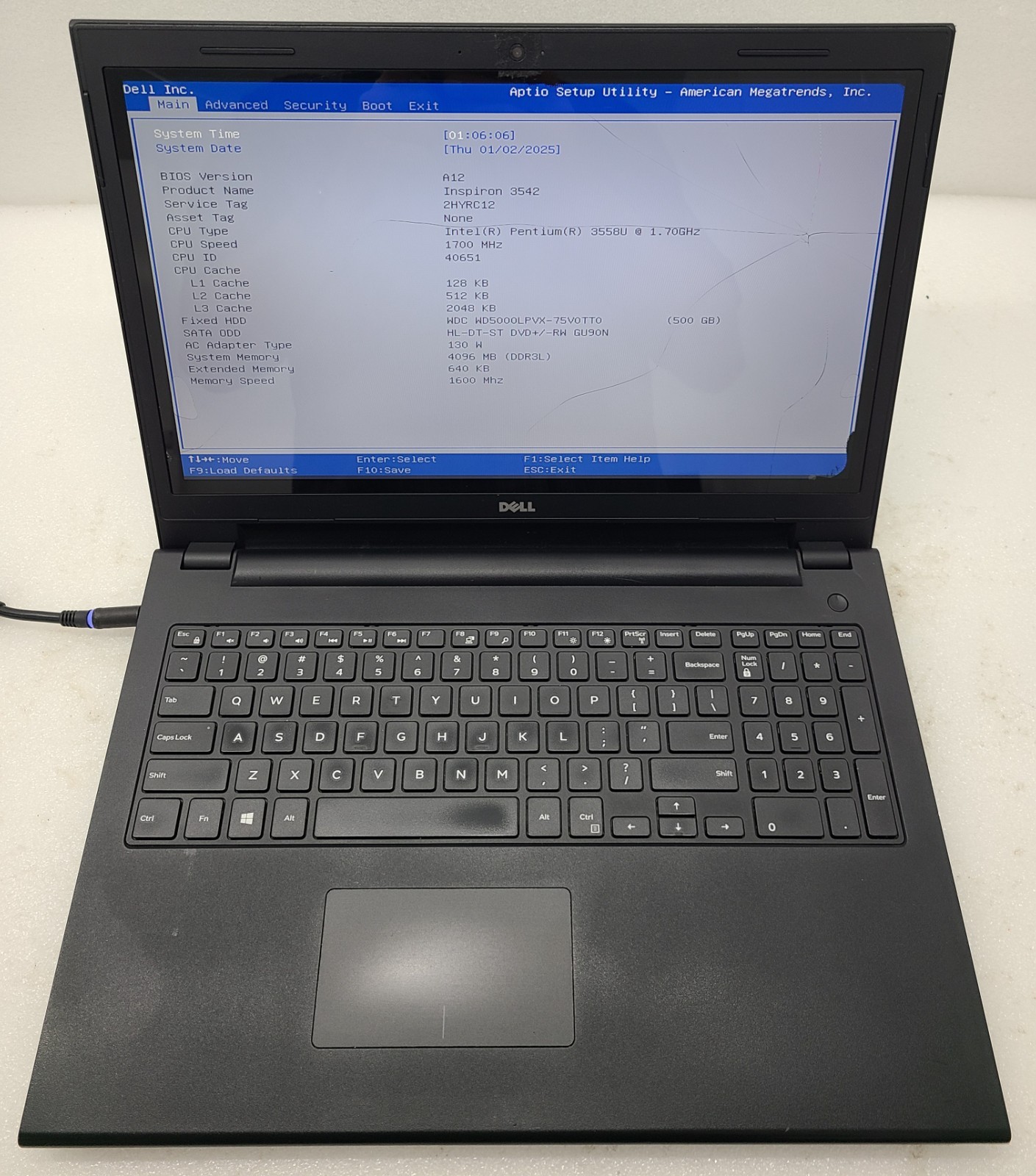 Dell Inspiron 15 3542 Laptop Intel Pentium 3558U 4GB RAM 500GB HDD No OS (FL)