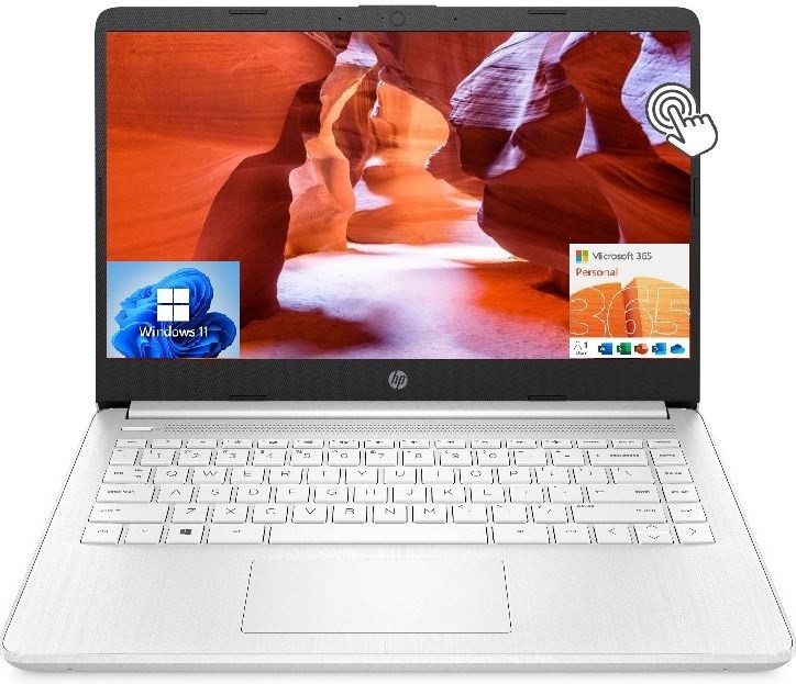 *NEW* HP 14” Touch Laptop, AMD 2-Core CPU 8GB RAM 304GB (64+240SSD) MS365 Win11