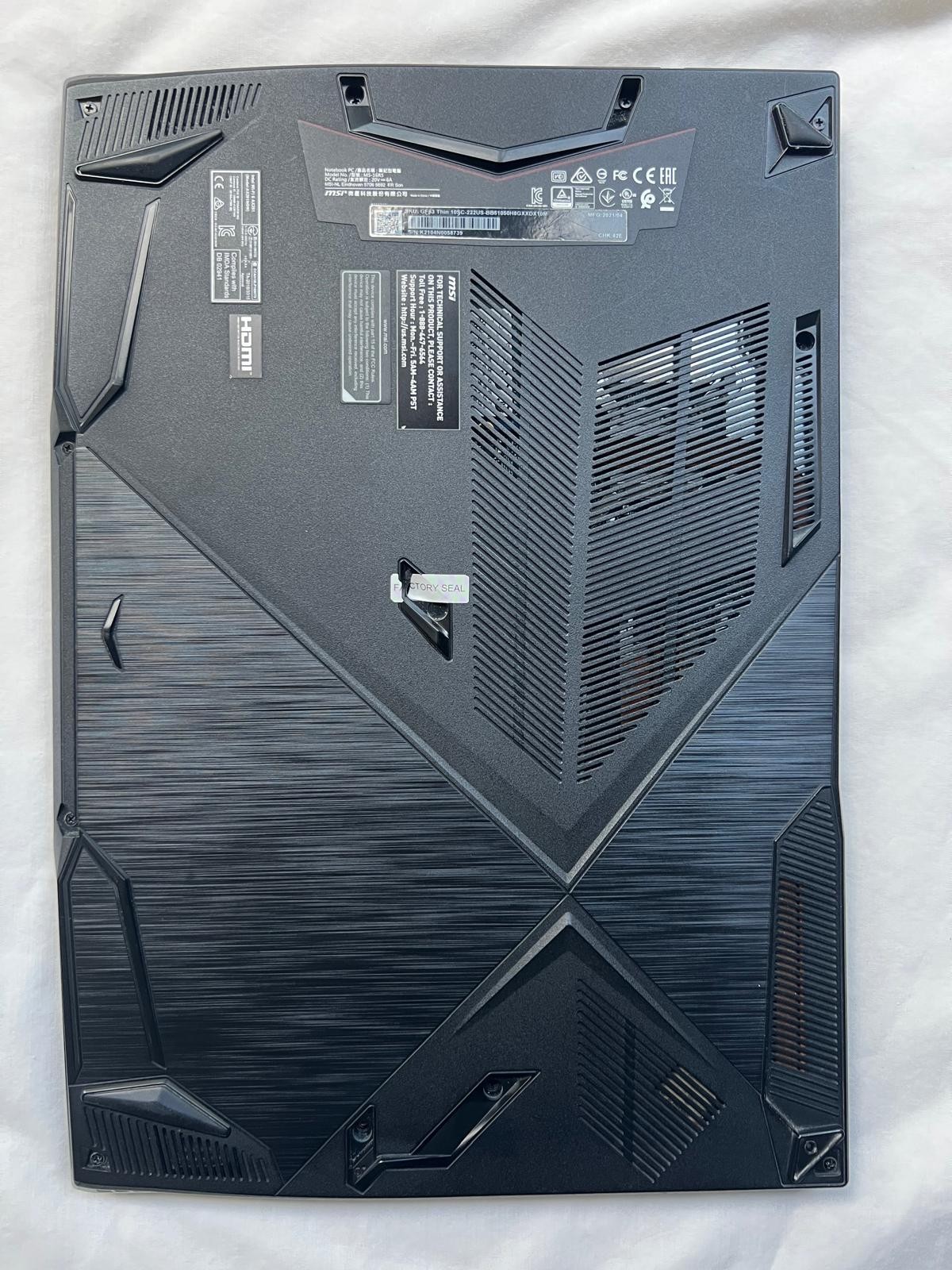 MSI GF63 Thin 15.6″ Gaming Laptop i5-10500H GTX 1650 8GB RAM 256GB SSD Win 11