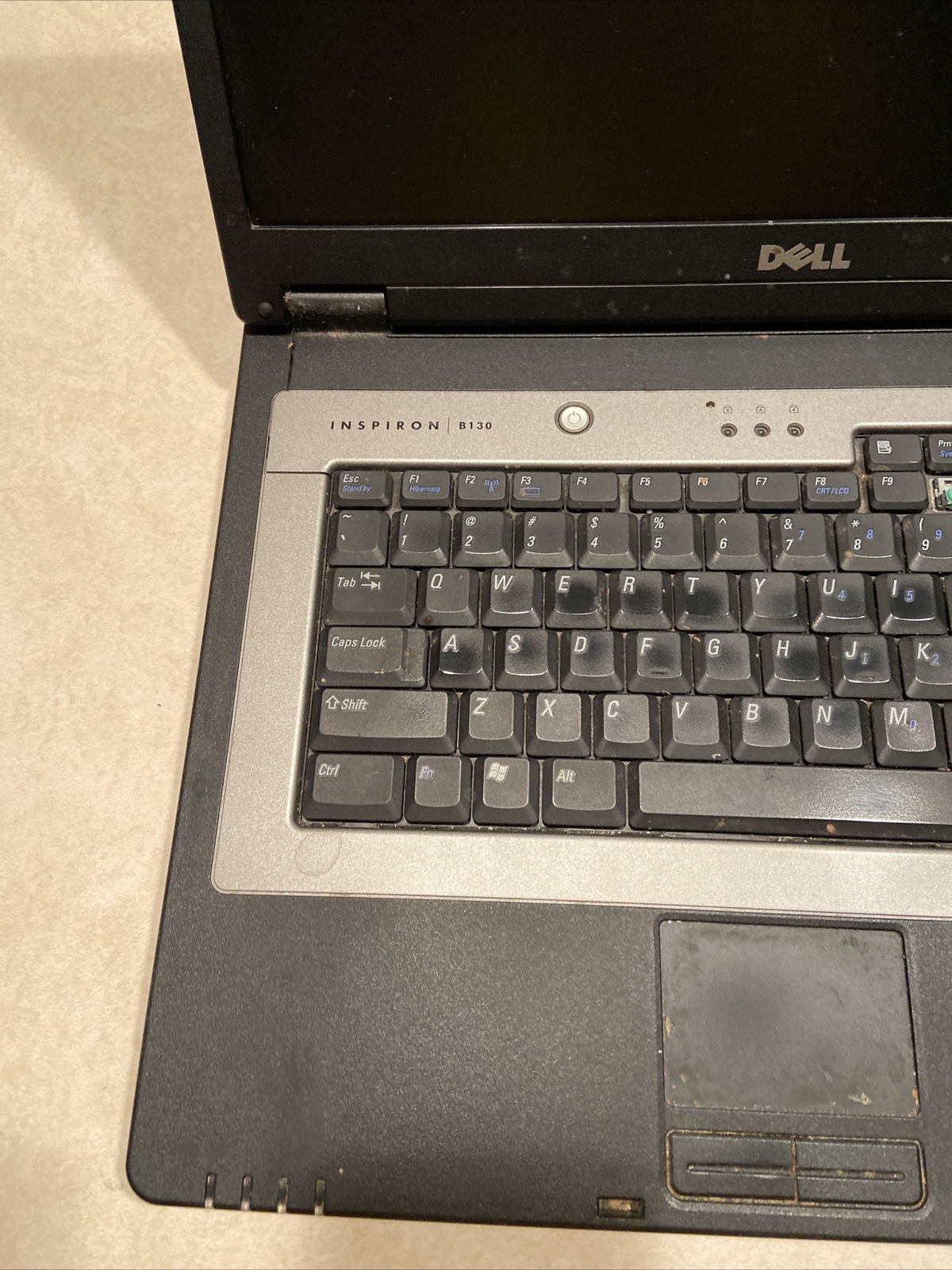 DELL INSPIRION B130 WINDOWS XP INTEL PP21L LAPTOP COMPUTER NEEDS REPAIR / PARTS