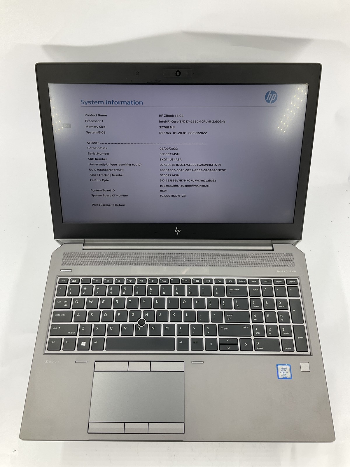 HP Zbook 15 G6 15.6″ Core i7-9850H 512GB 32GB B Win 11 Pro T1000