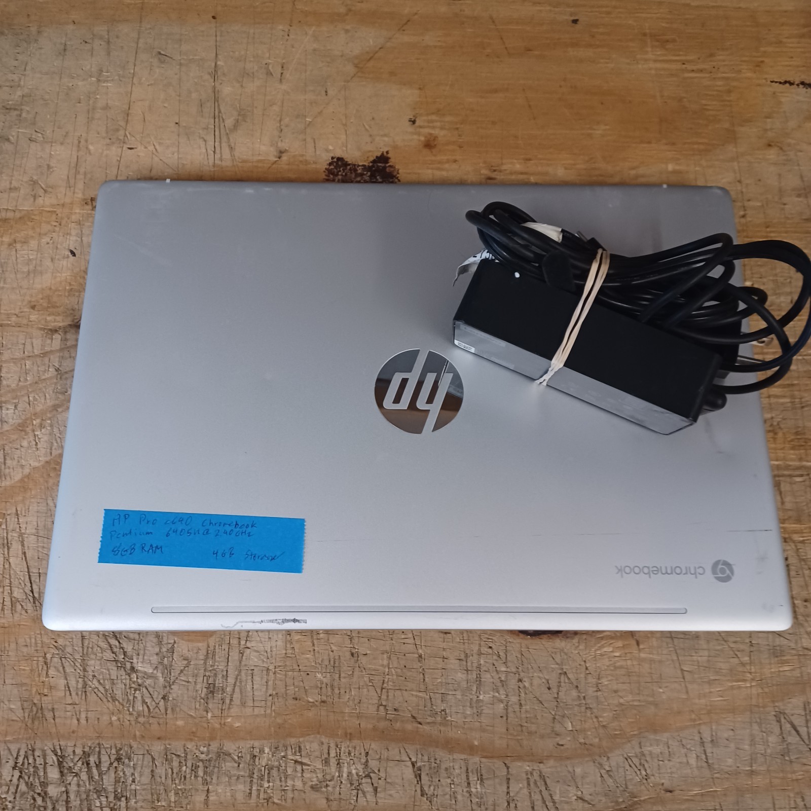 HP Pro c640 Chromebook Pentium 6405U @2.40GHz 8GB RAM 4GB SSD w/ Power Supply