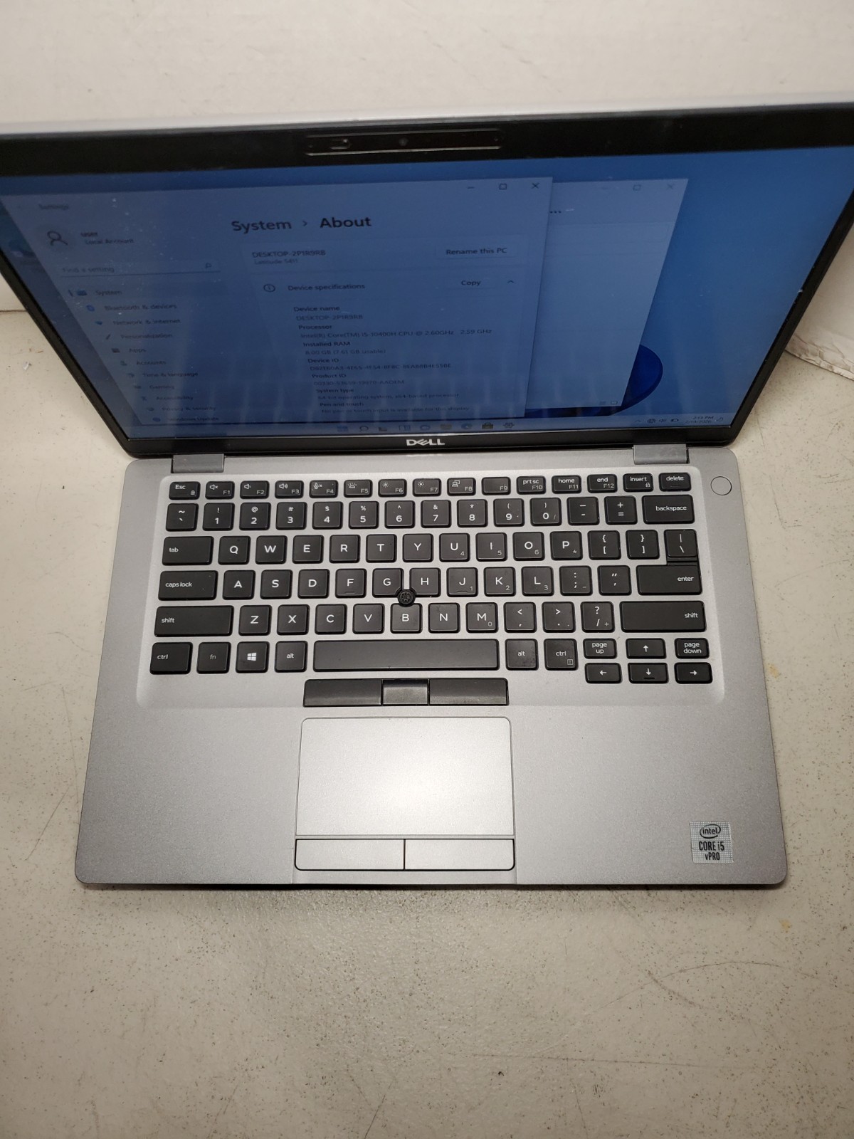 DELL Latitude 5411 14″ Laptop Core i5-10400H 8GB RAM 256GB SSD Win11 #69