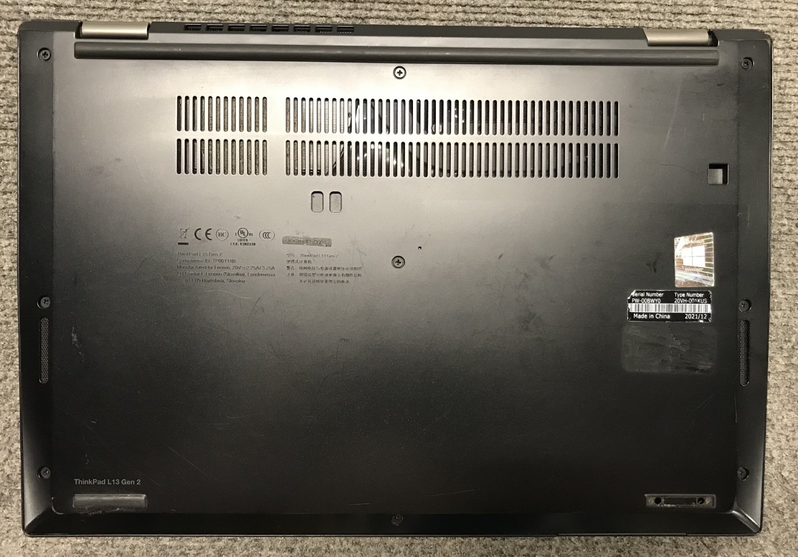 Lenovo ThinkPad L13 Gen 2 13.3″ Laptop i5-1135G7 8GB RAM 256GB NVMe, As Is