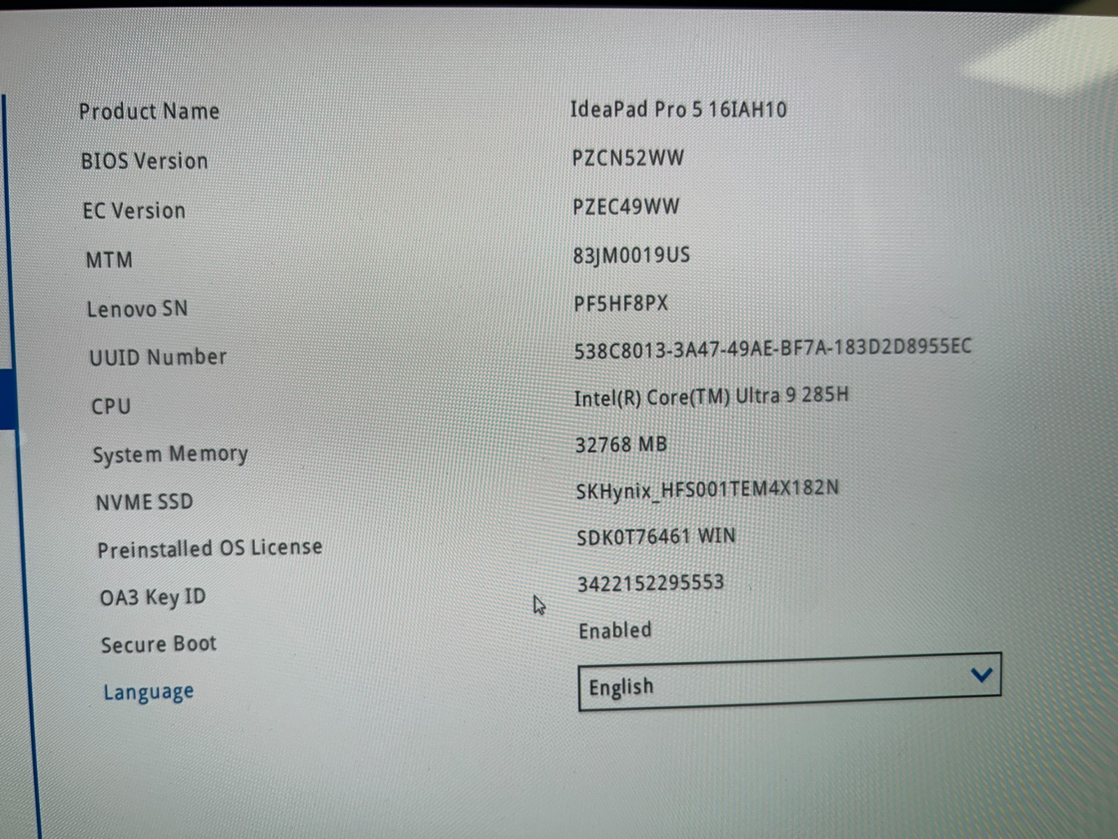 Lenovo IdeaPad Pro 5 16IAH10, Intel Core Ultra 9 285H, 32 GB RAM, 1 TB NVMe SSD